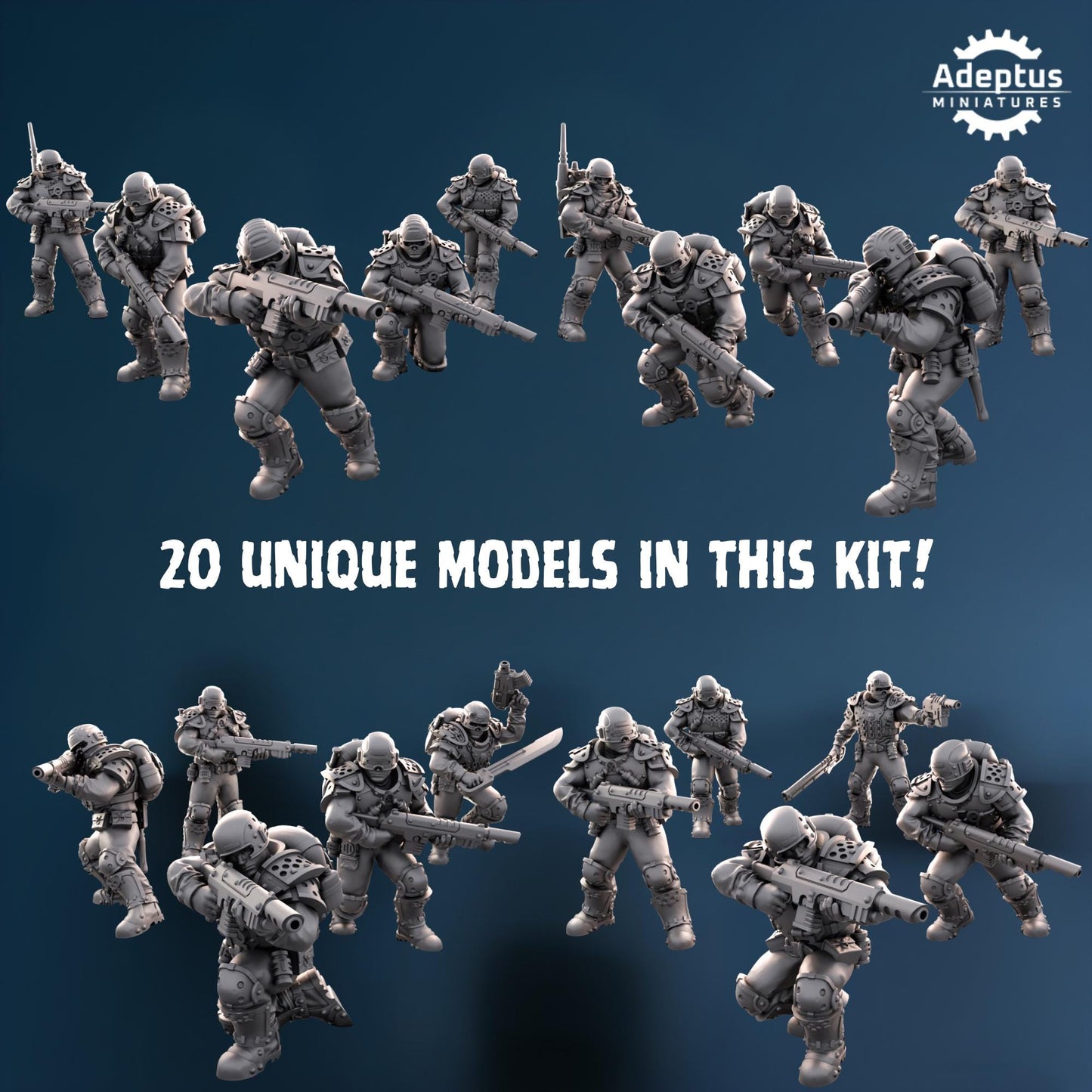 Greyplate Troops Squad by Adeptus Miniatures | 3D printed Tabletop Miniatures