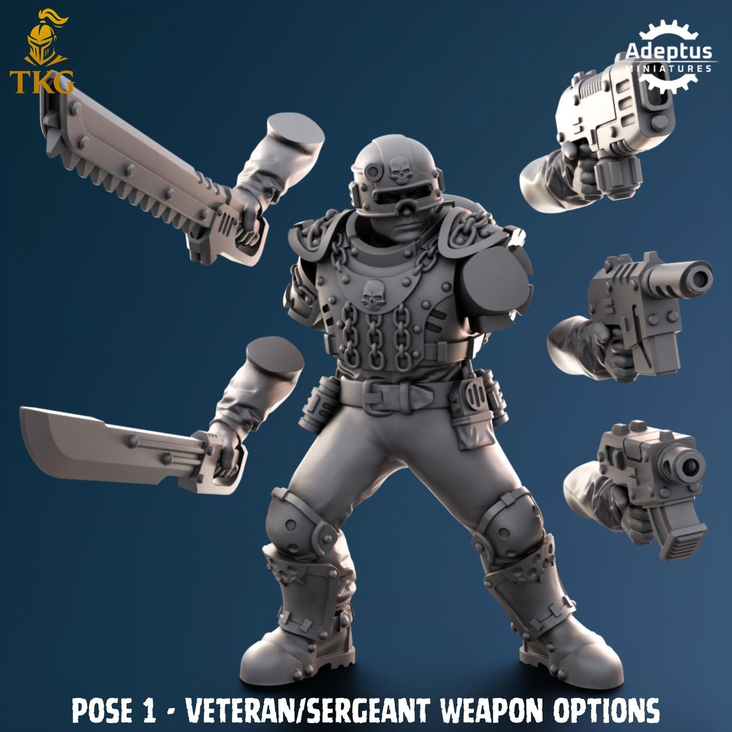 Greyplate Troops Command Squad by Adeptus Miniatures | 3D printed Tabletop Miniatures
