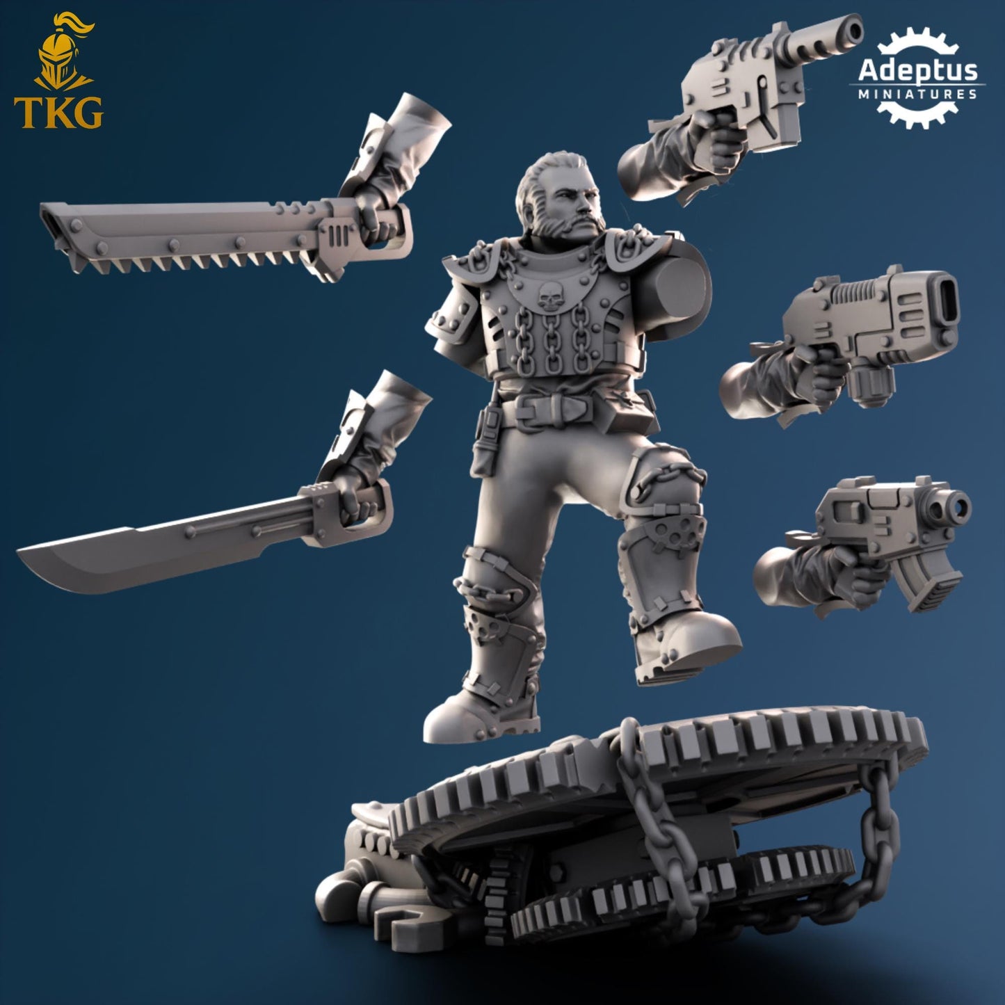 Greyplate Troops Commander by Adeptus Miniatures | 3D printed Tabletop Miniatures