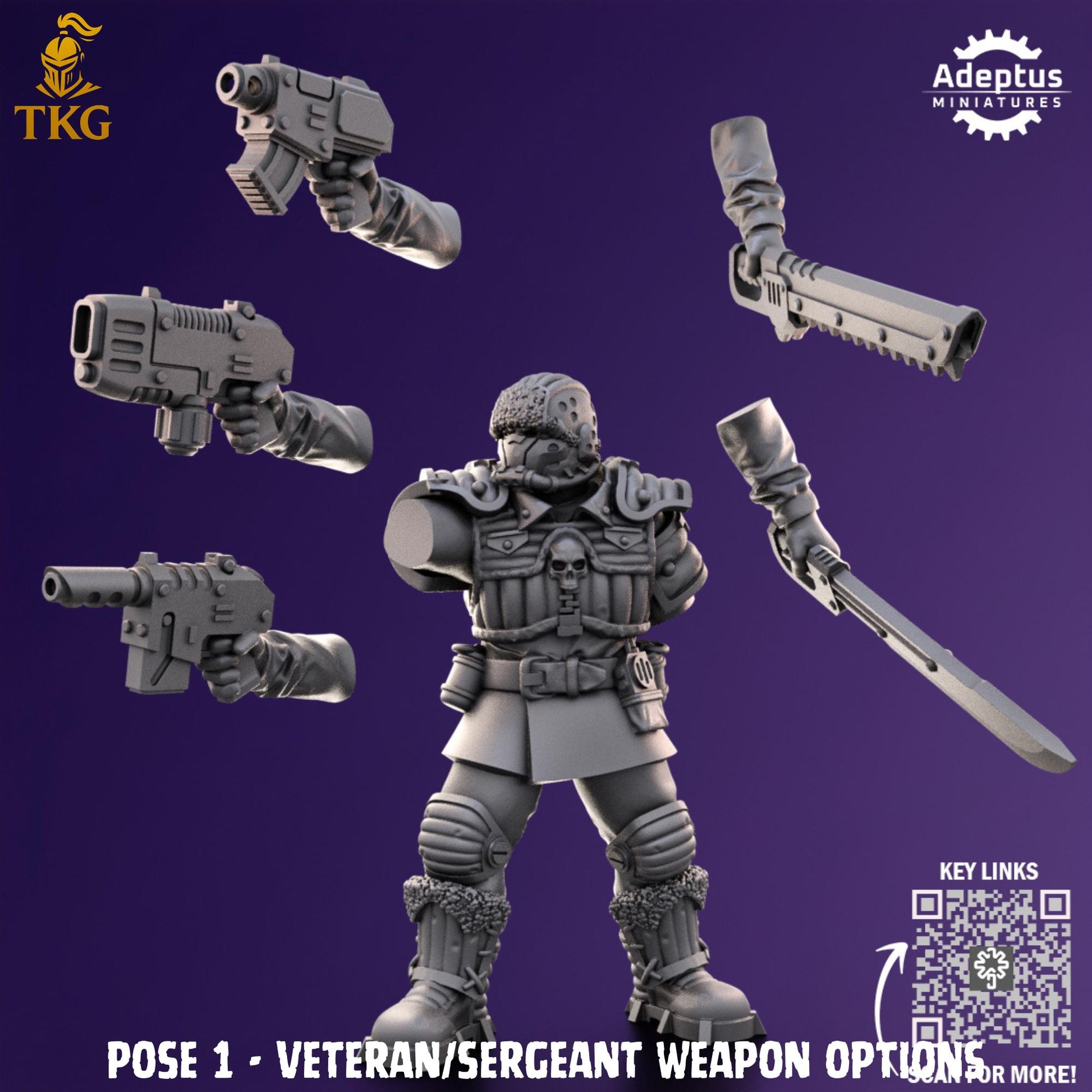 Stormsworn Troops Command Squad by Adeptus Miniatures | 3D printed Tabletop Miniatures