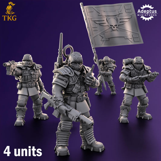 Stormsworn Troops Command Squad by Adeptus Miniatures | 3D printed Tabletop Miniatures
