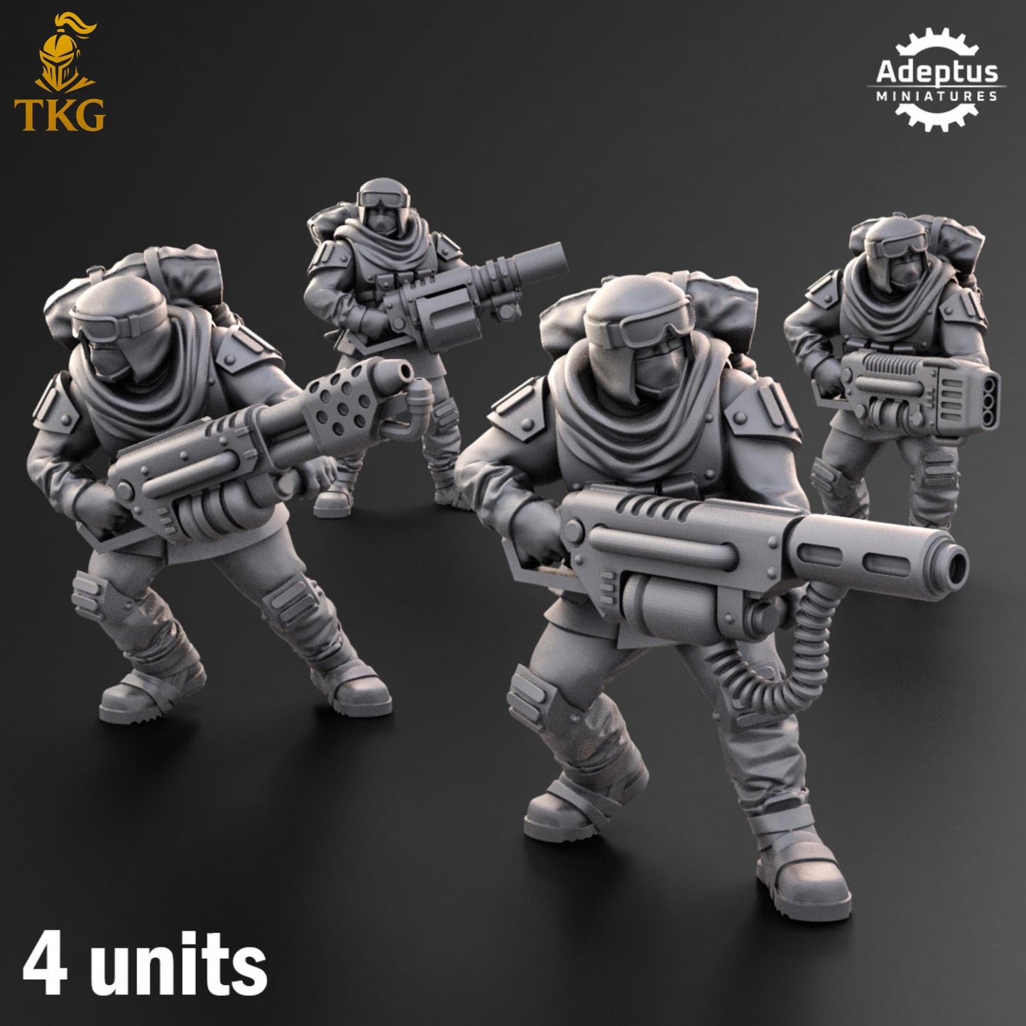 Khaleeth Regiment Special Weapons Team by Adeptus Miniatures | 3D printed Tabletop Miniatures