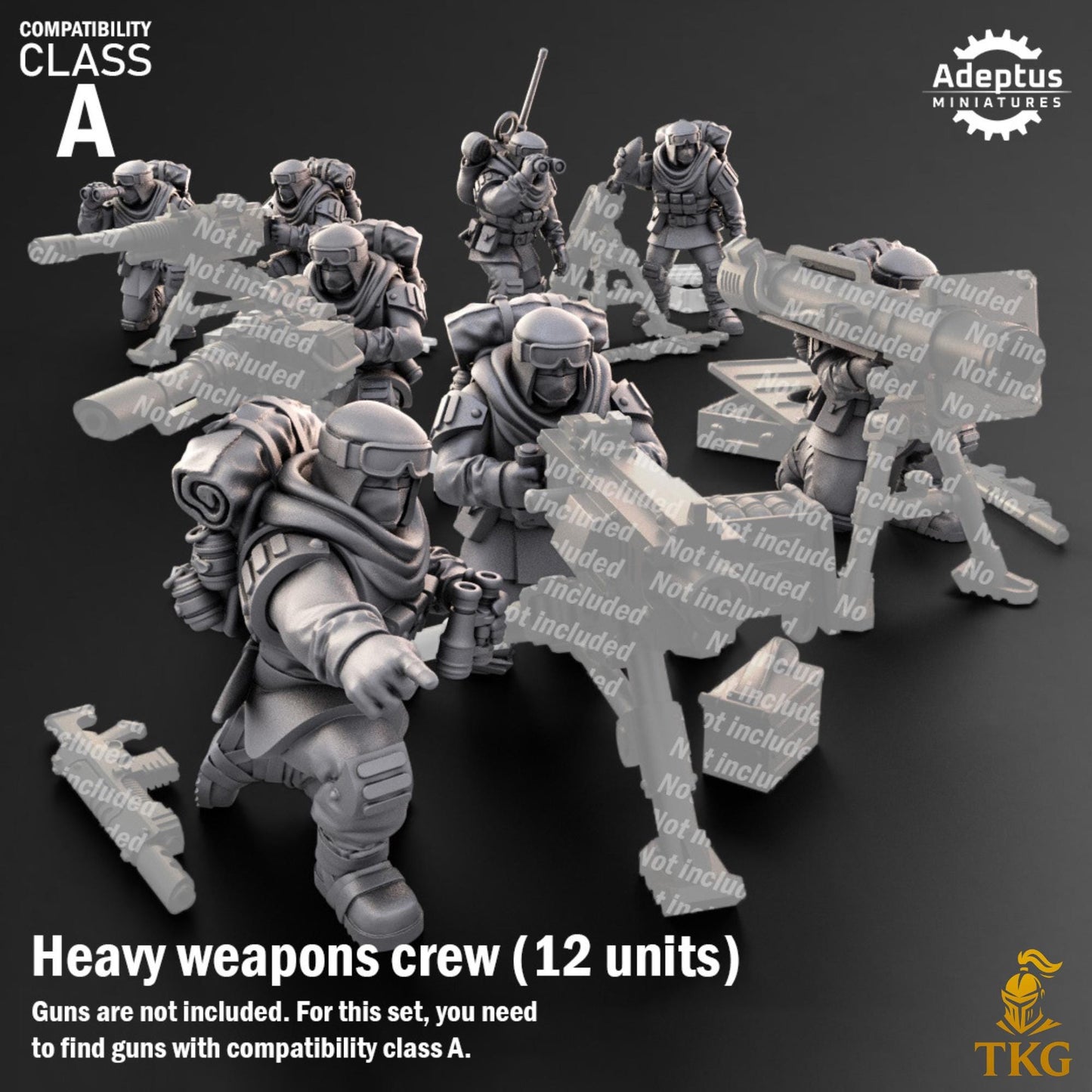 Khaleeth Regiment Heavy Weapons Operators by Adeptus Miniatures | 3D printed Tabletop Miniatures
