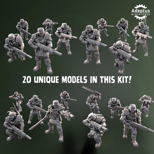 Sunscorch Regiment Squad by Adeptus Miniatures | 3D printed Tabletop Miniatures