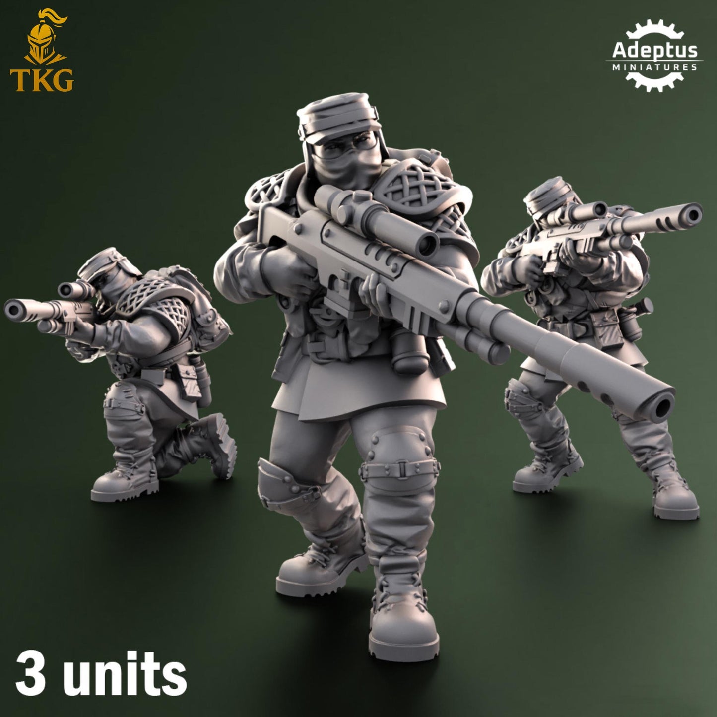 Sunscorch Regiment Snipers by Adeptus Miniatures | 3D printed Tabletop Miniatures