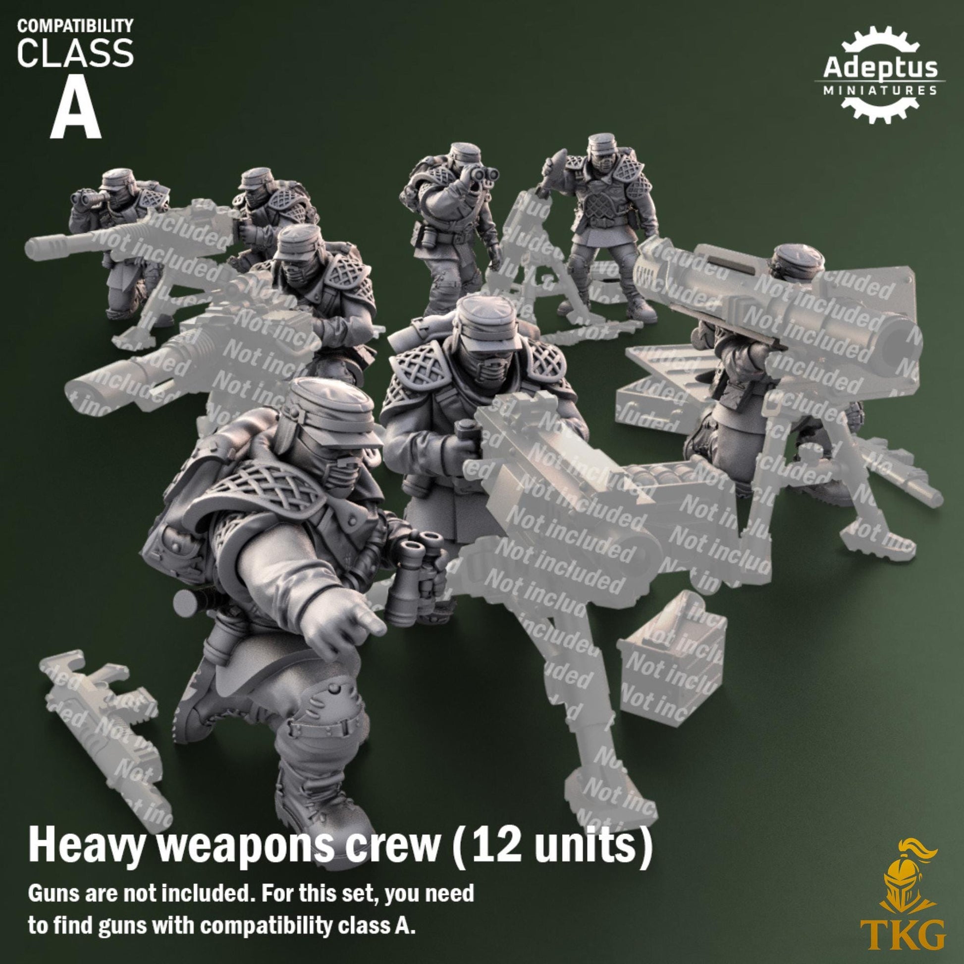 Sunscorch Regiment Heavy Weapons Operators by Adeptus Miniatures | 3D printed Tabletop Miniatures