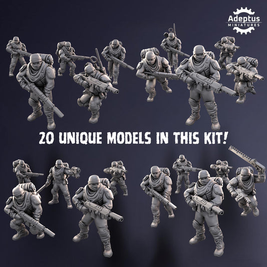 Sandshroud Batallion Squad by Adeptus Miniatures | 3D printed Tabletop Miniatures