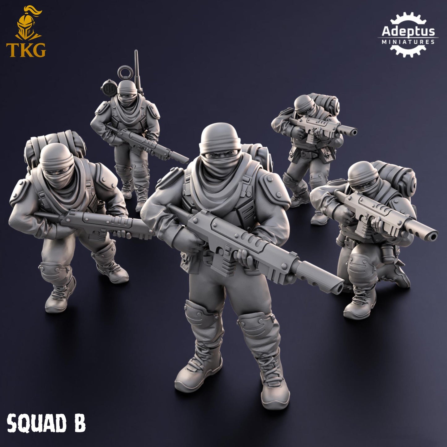 Sandshroud Batallion Squad by Adeptus Miniatures | 3D printed Tabletop Miniatures