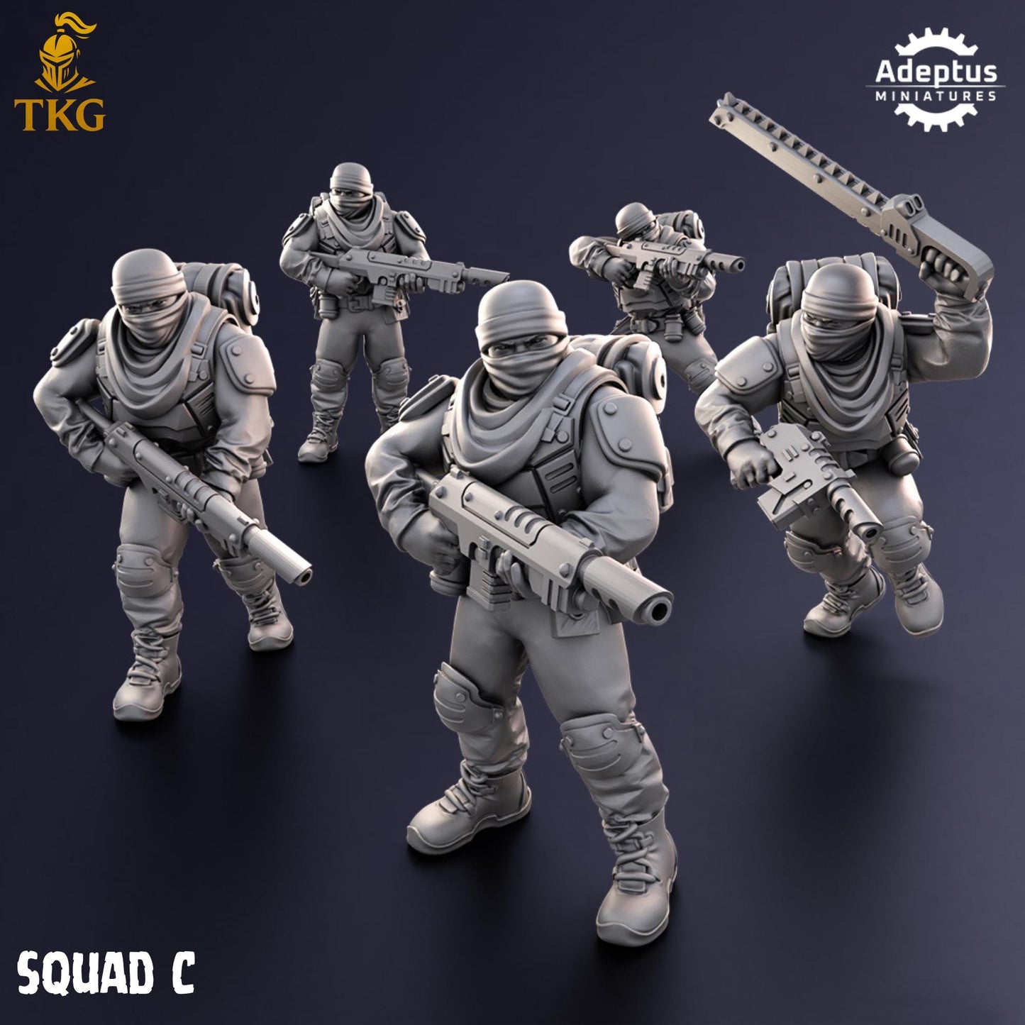 Sandshroud Batallion Squad by Adeptus Miniatures | 3D printed Tabletop Miniatures