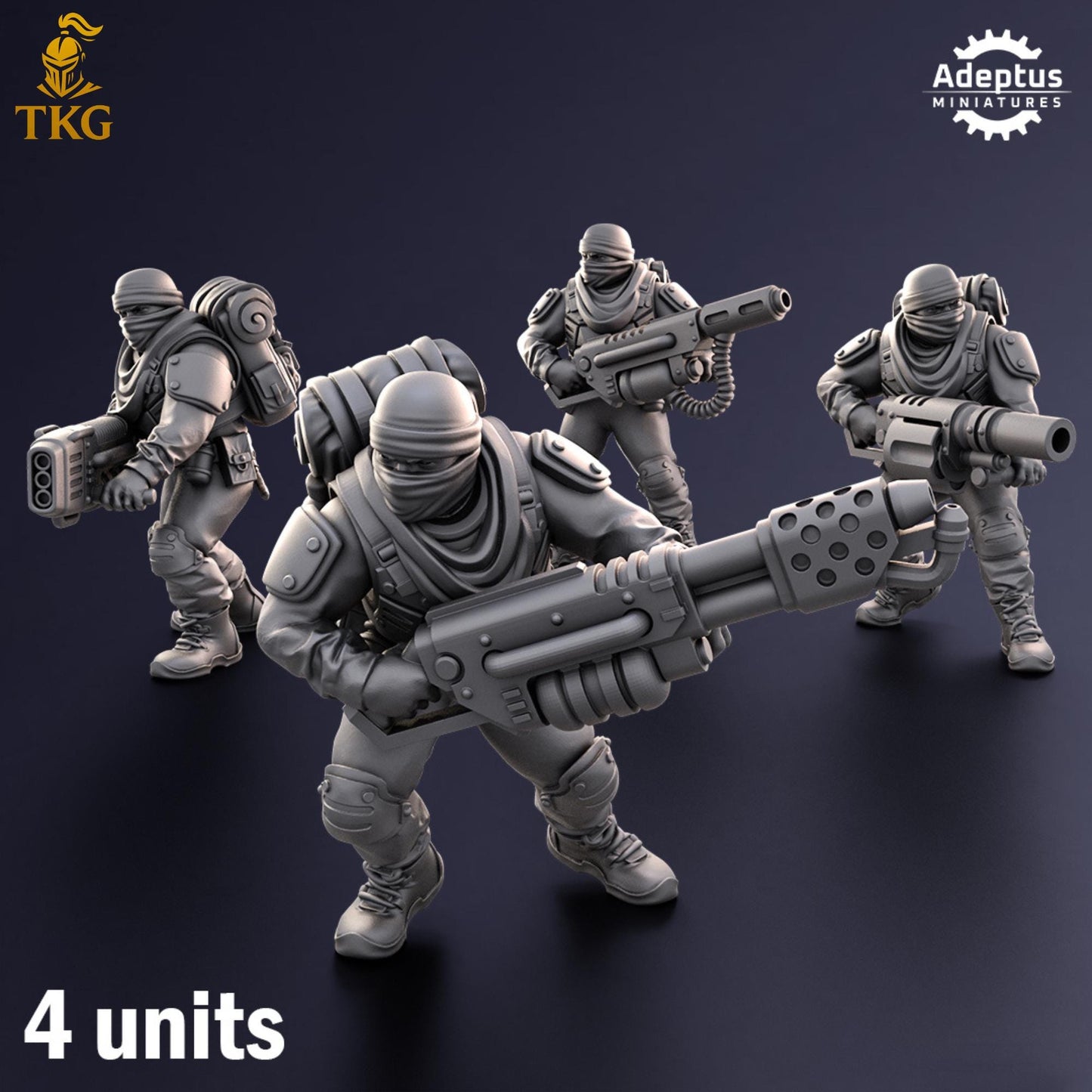 Sandshroud Batallion Special Weapons Team by Adeptus Miniatures | 3D printed Tabletop Miniatures