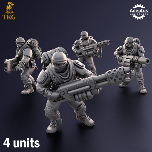 Sandshroud Batallion Special Weapons Team by Adeptus Miniatures | 3D printed Tabletop Miniatures