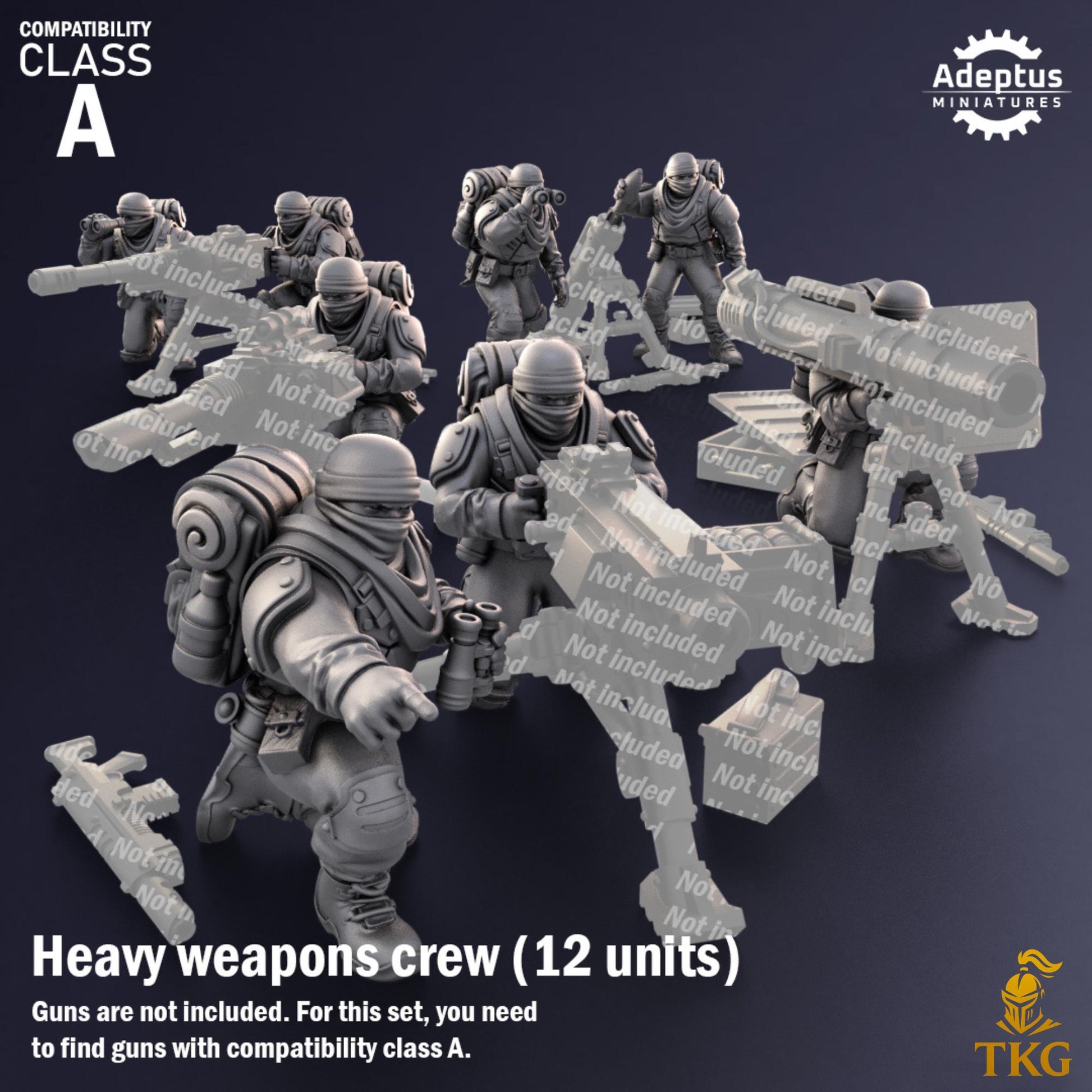 Sandshroud Batallion Heavy Weapons Operators by Adeptus Miniatures | 3D printed Tabletop Miniatures