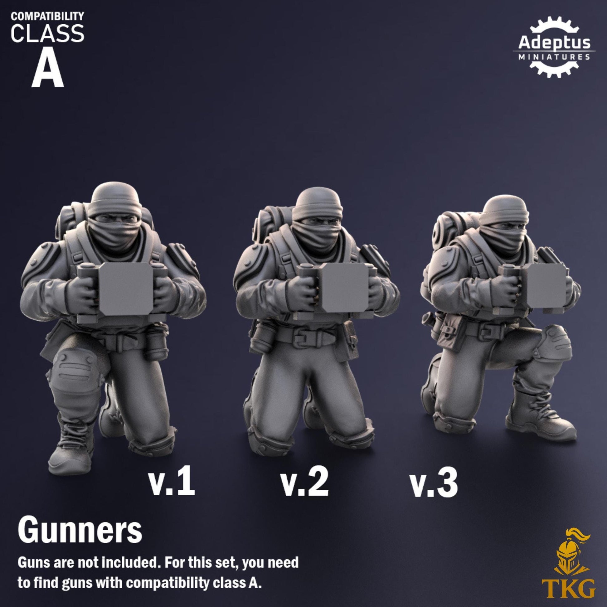 Sandshroud Batallion Heavy Weapons Operators by Adeptus Miniatures | 3D printed Tabletop Miniatures