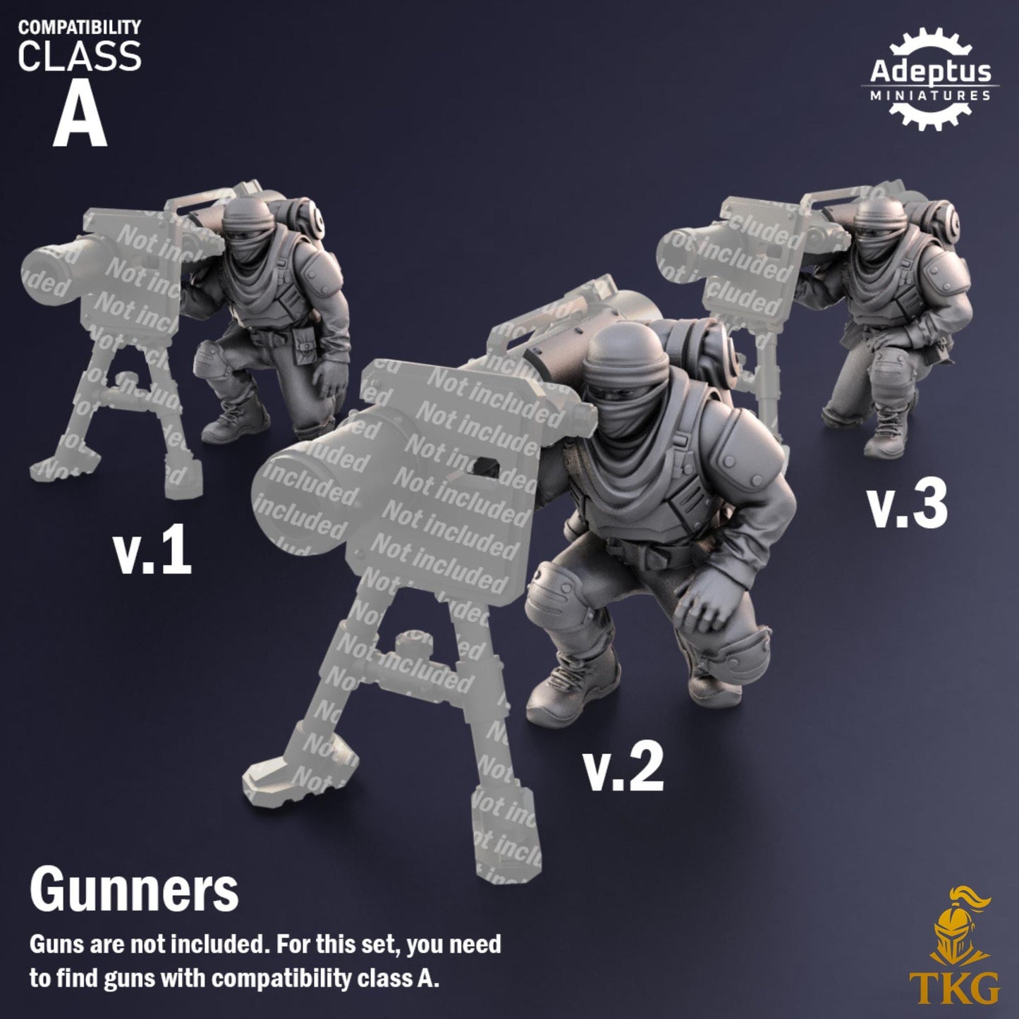 Sandshroud Batallion Heavy Weapons Operators by Adeptus Miniatures | 3D printed Tabletop Miniatures