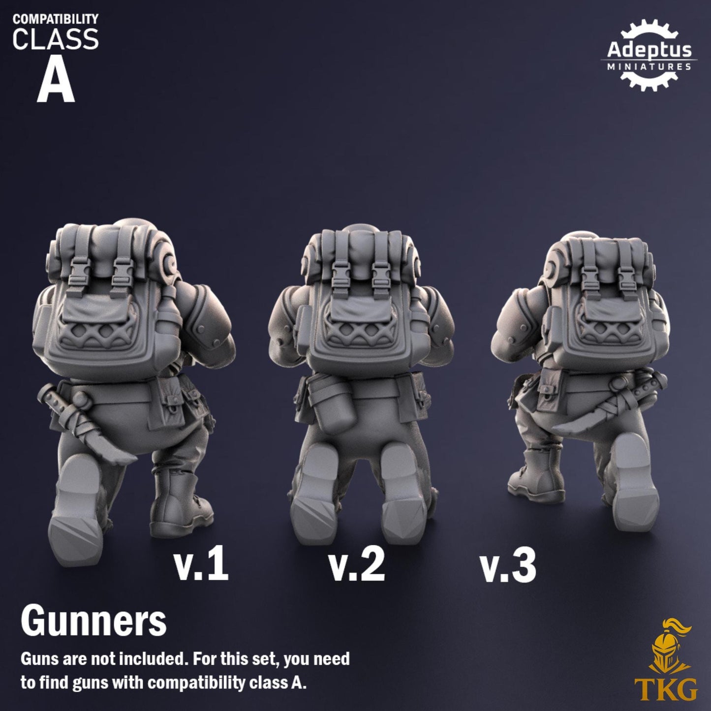 Sandshroud Batallion Heavy Weapons Operators by Adeptus Miniatures | 3D printed Tabletop Miniatures