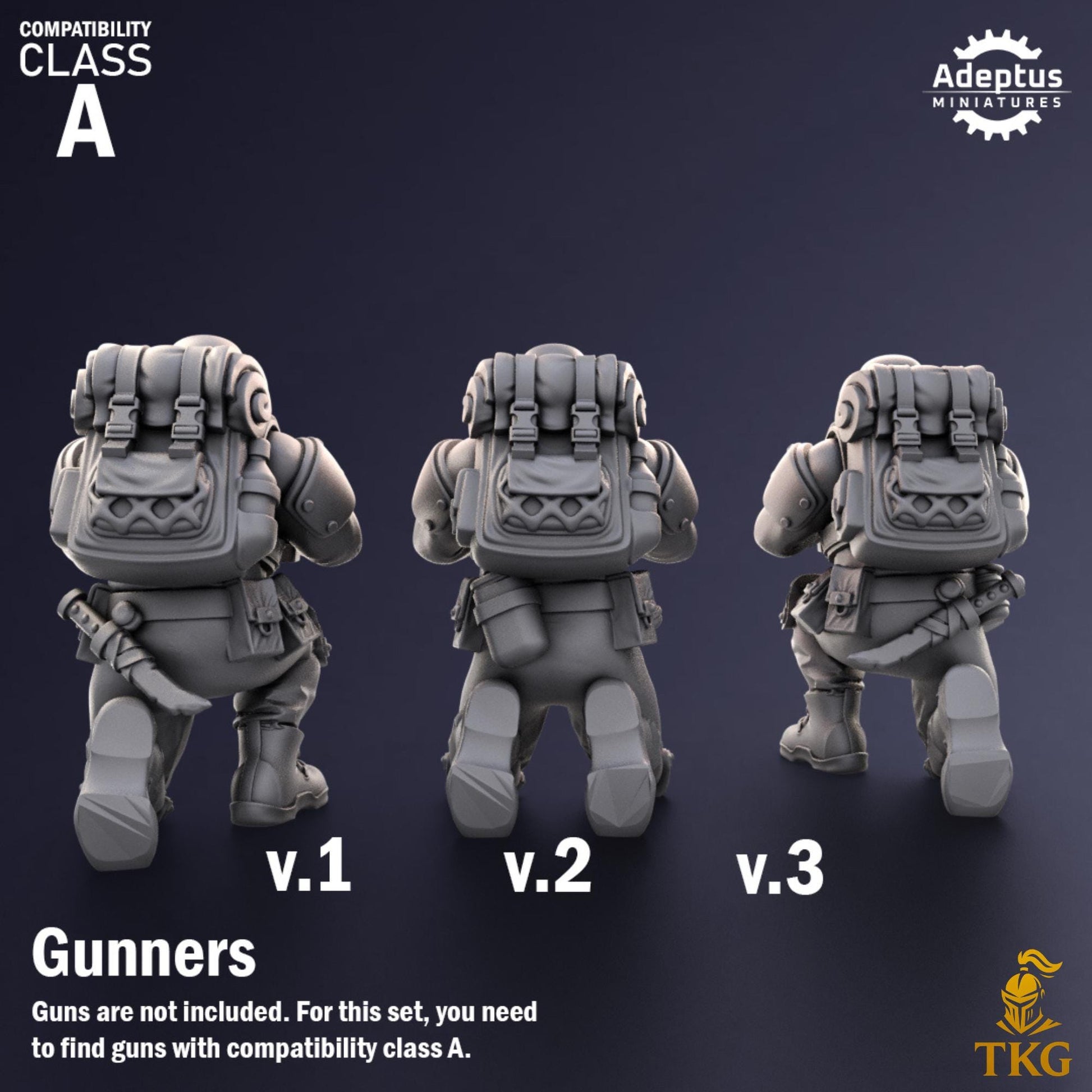 Sandshroud Batallion Heavy Weapons Operators by Adeptus Miniatures | 3D printed Tabletop Miniatures