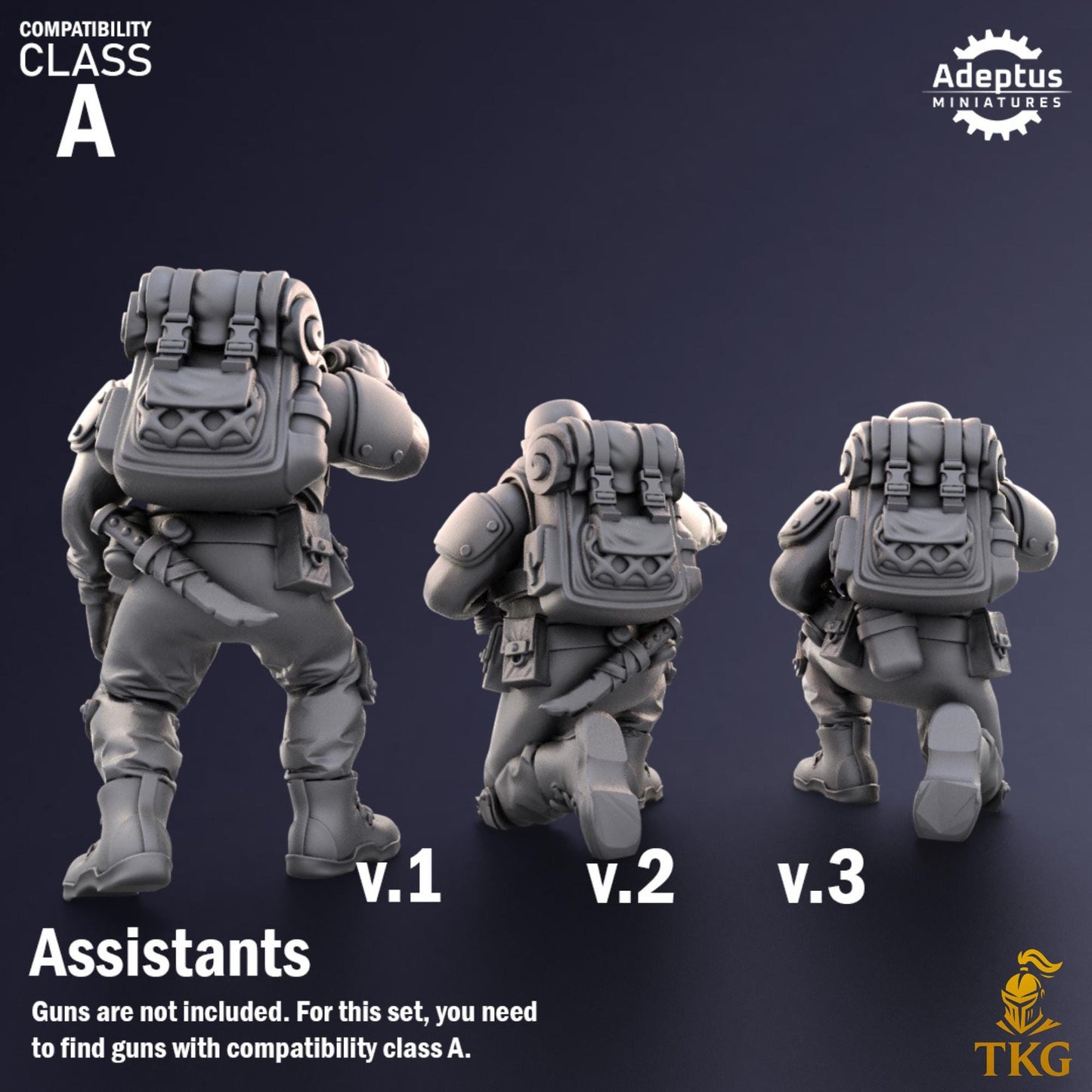 Sandshroud Batallion Heavy Weapons Operators by Adeptus Miniatures | 3D printed Tabletop Miniatures