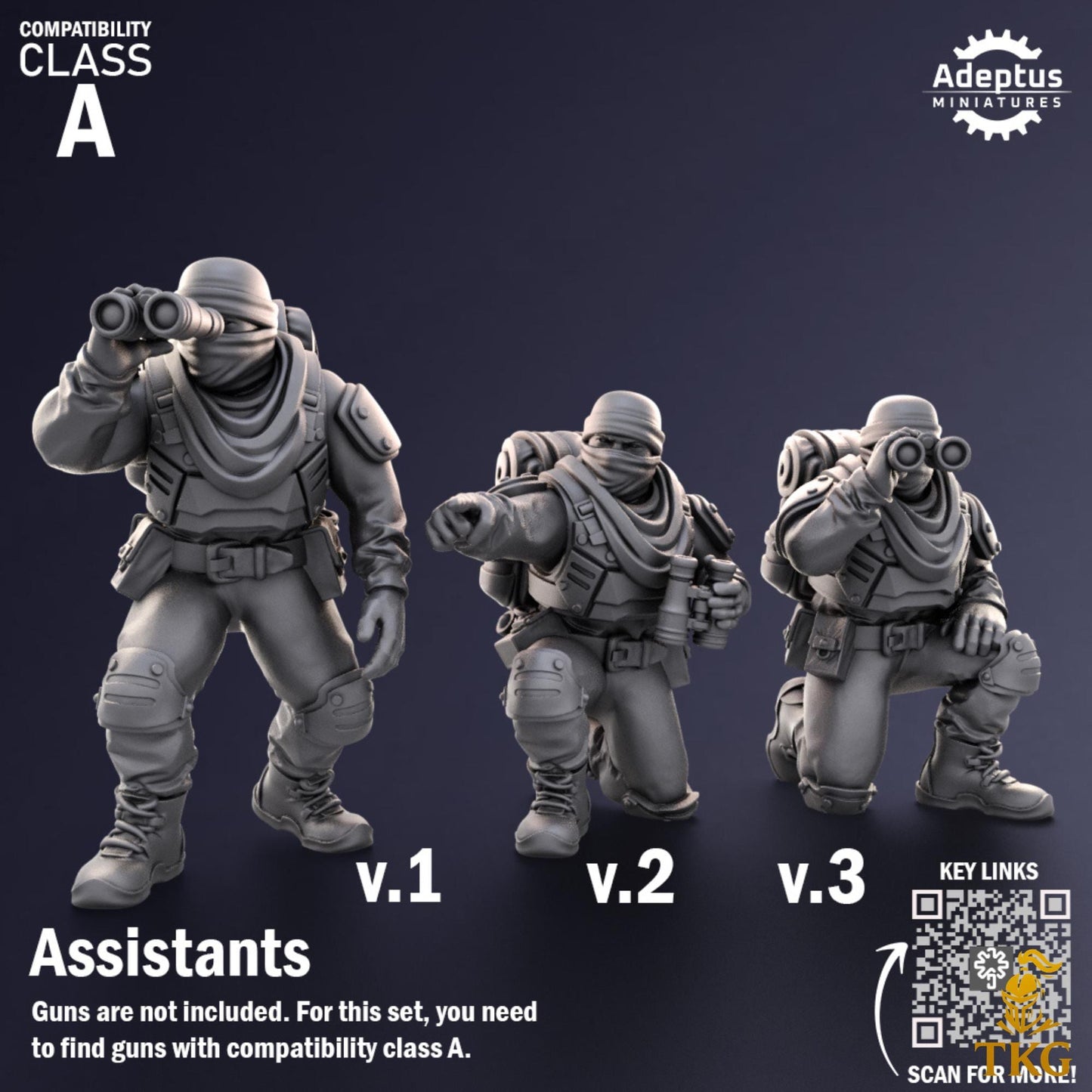 Sandshroud Batallion Heavy Weapons Operators by Adeptus Miniatures | 3D printed Tabletop Miniatures