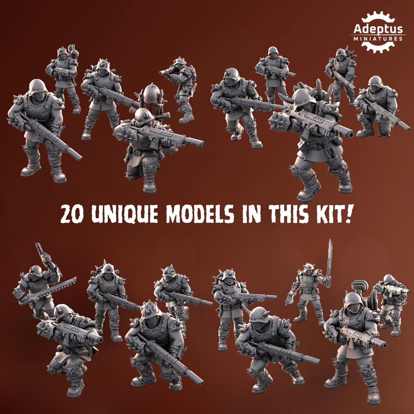 Twisted Horde Squad by Adeptus Miniatures | 3D printed Tabletop Miniatures