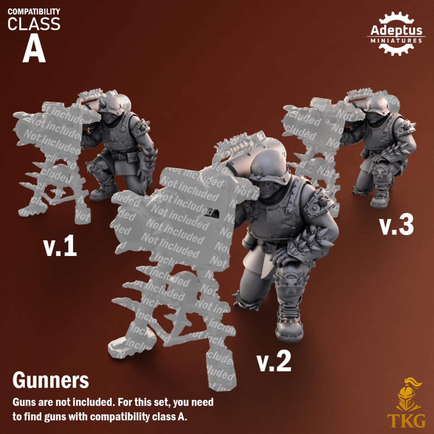Twisted Horde Heavy Weapons Operators by Adeptus Miniatures | 3D printed Tabletop Miniatures