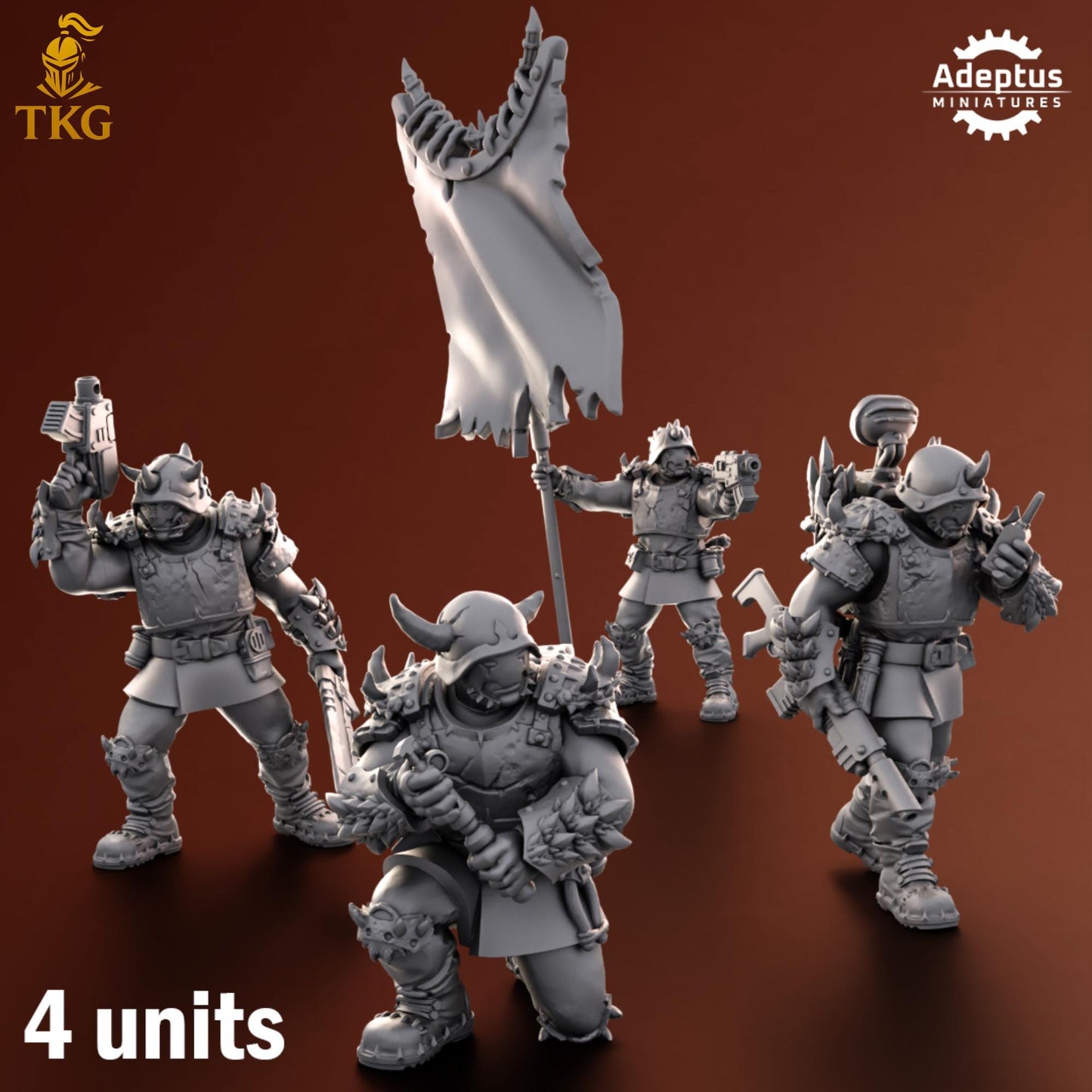 Twisted Horde Command Squad by Adeptus Miniatures | 3D printed Tabletop Miniatures