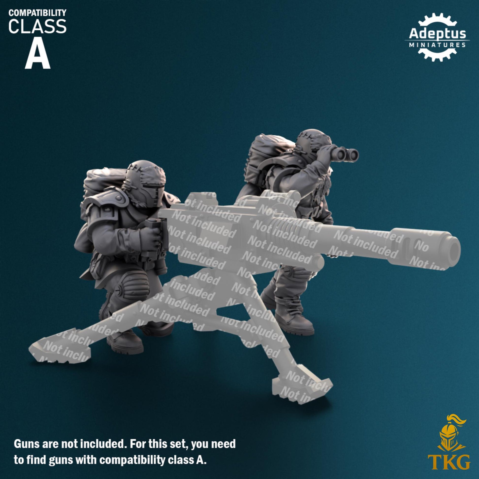 Winterline Forces Heavy Weapons Operators by Adeptus Miniatures | 3D printed Tabletop Miniatures