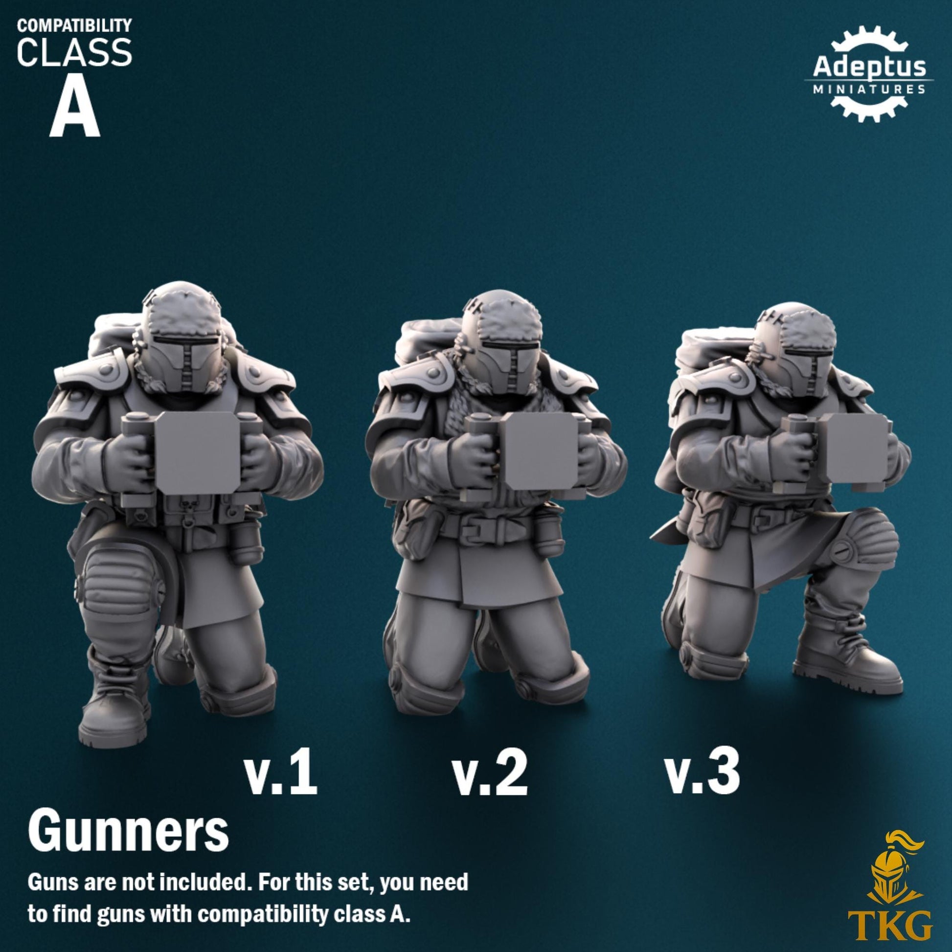 Winterline Forces Heavy Weapons Operators by Adeptus Miniatures | 3D printed Tabletop Miniatures