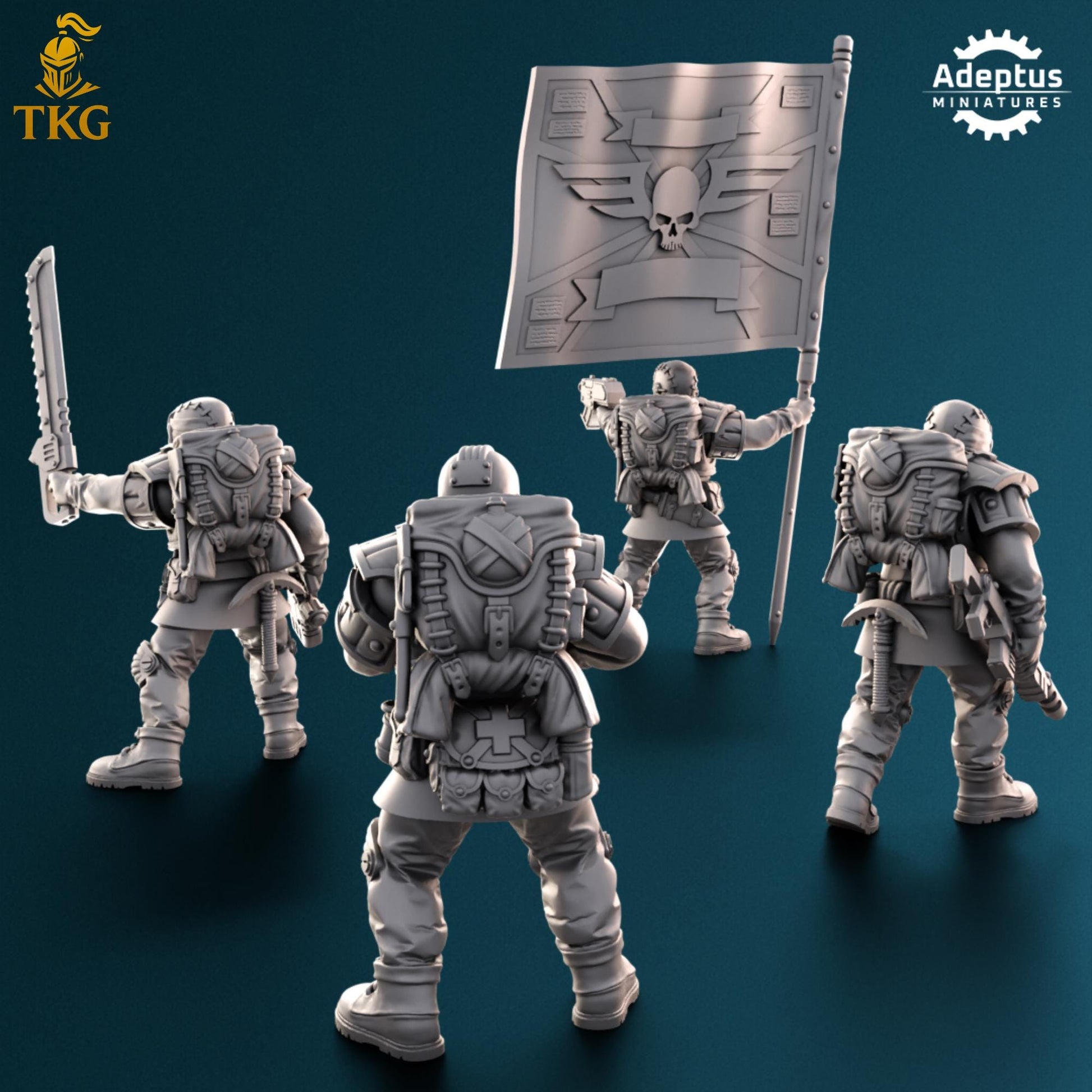 Winterline Forces Command Squad by Adeptus Miniatures | 3D printed Tabletop Miniatures