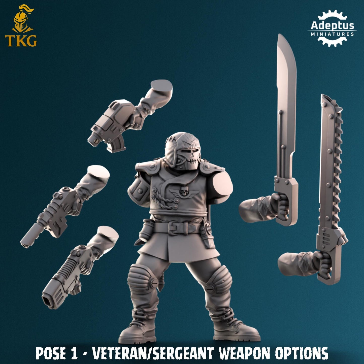 Winterline Forces Command Squad by Adeptus Miniatures | 3D printed Tabletop Miniatures