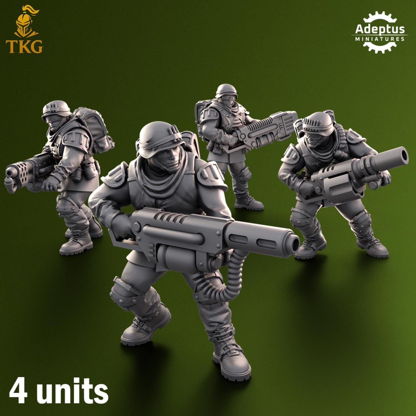 Shellcord Troopers Special Weapons Team by Adeptus Miniatures | 3D printed Tabletop Miniatures