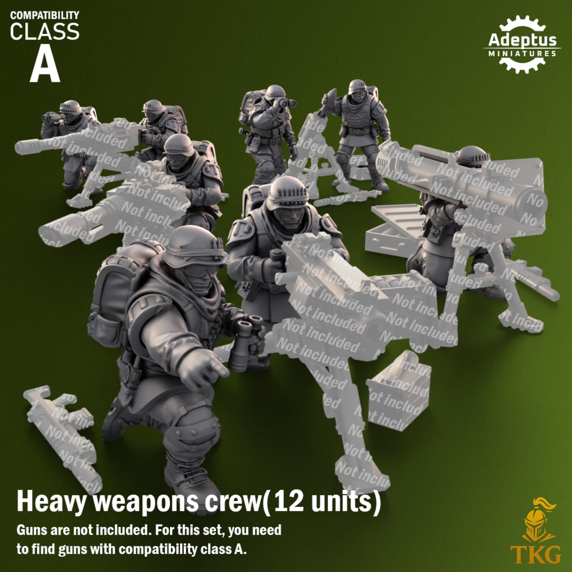 Shellcord Troopers Heavy Weapons Operators by Adeptus Miniatures | 3D printed Tabletop Miniatures