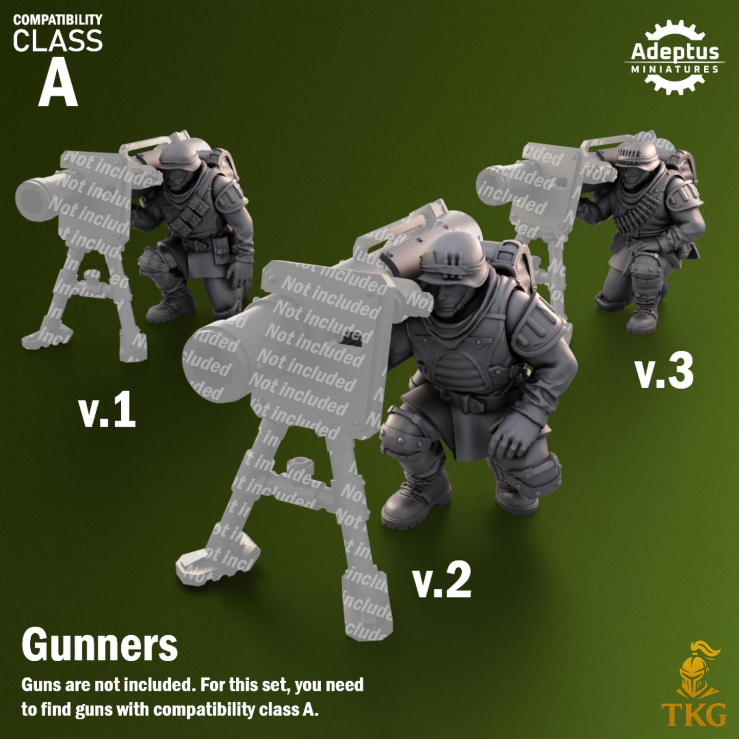 Shellcord Troopers Heavy Weapons Operators by Adeptus Miniatures | 3D printed Tabletop Miniatures