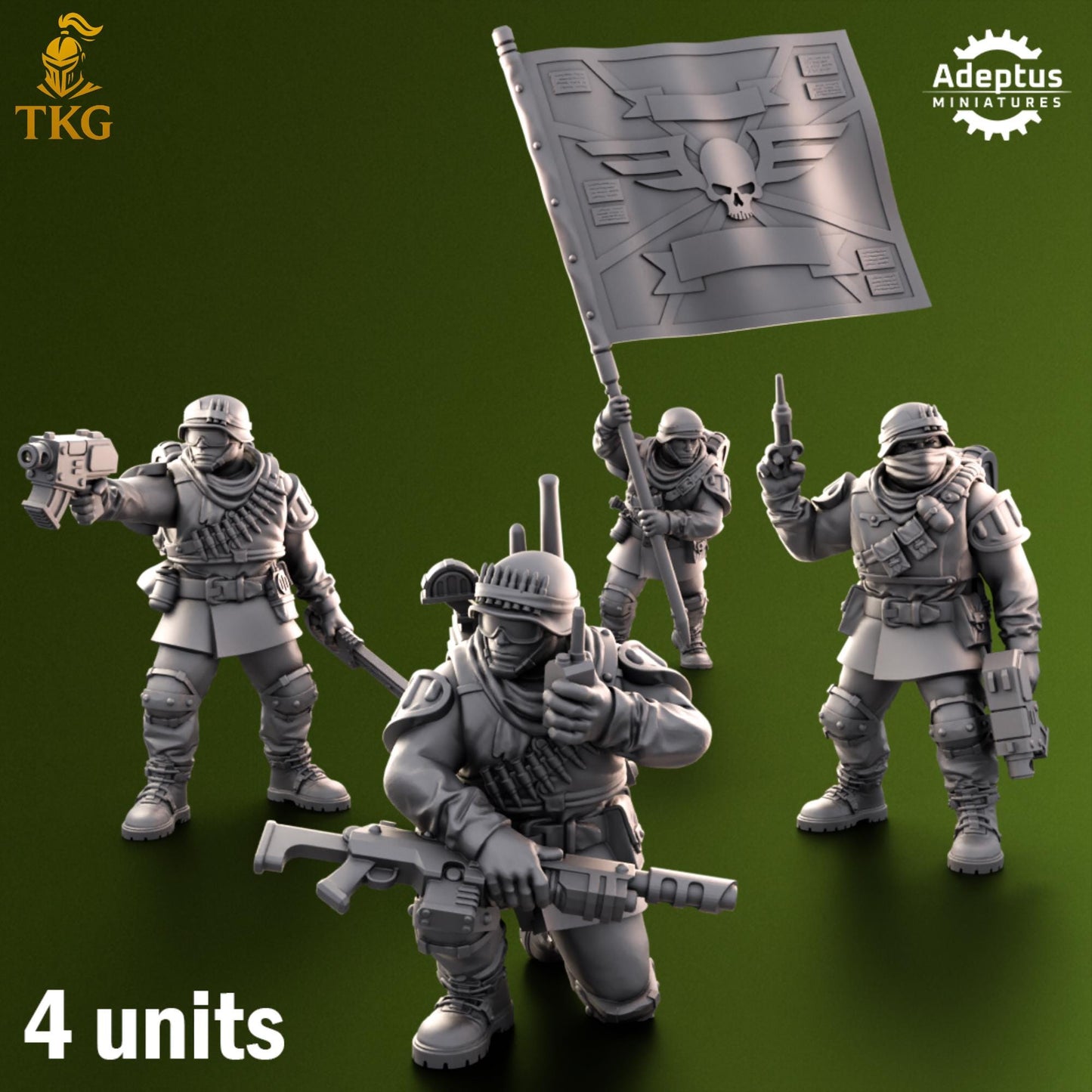 Shellcord Troopers Command Squad by Adeptus Miniatures | 3D printed Tabletop Miniatures