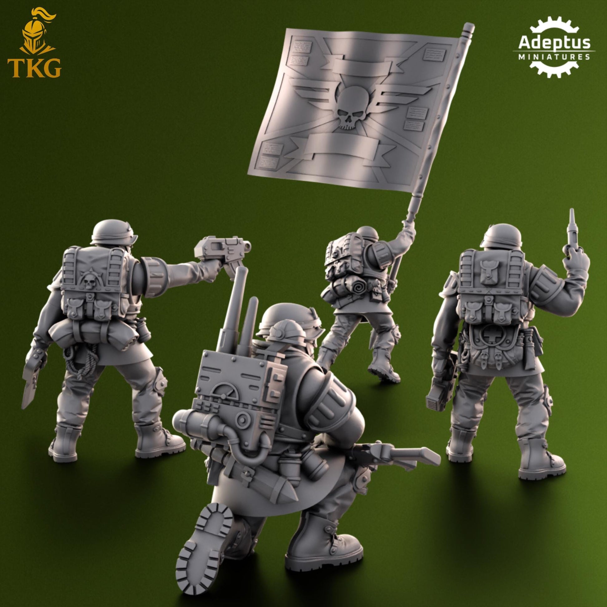 Shellcord Troopers Command Squad by Adeptus Miniatures | 3D printed Tabletop Miniatures