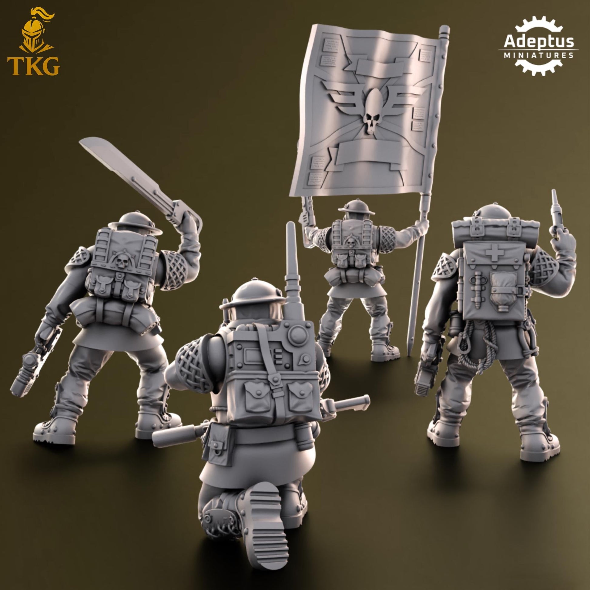 Sunclaw Regiment Command Squad by Adeptus Miniatures | 3D printed Tabletop Miniatures