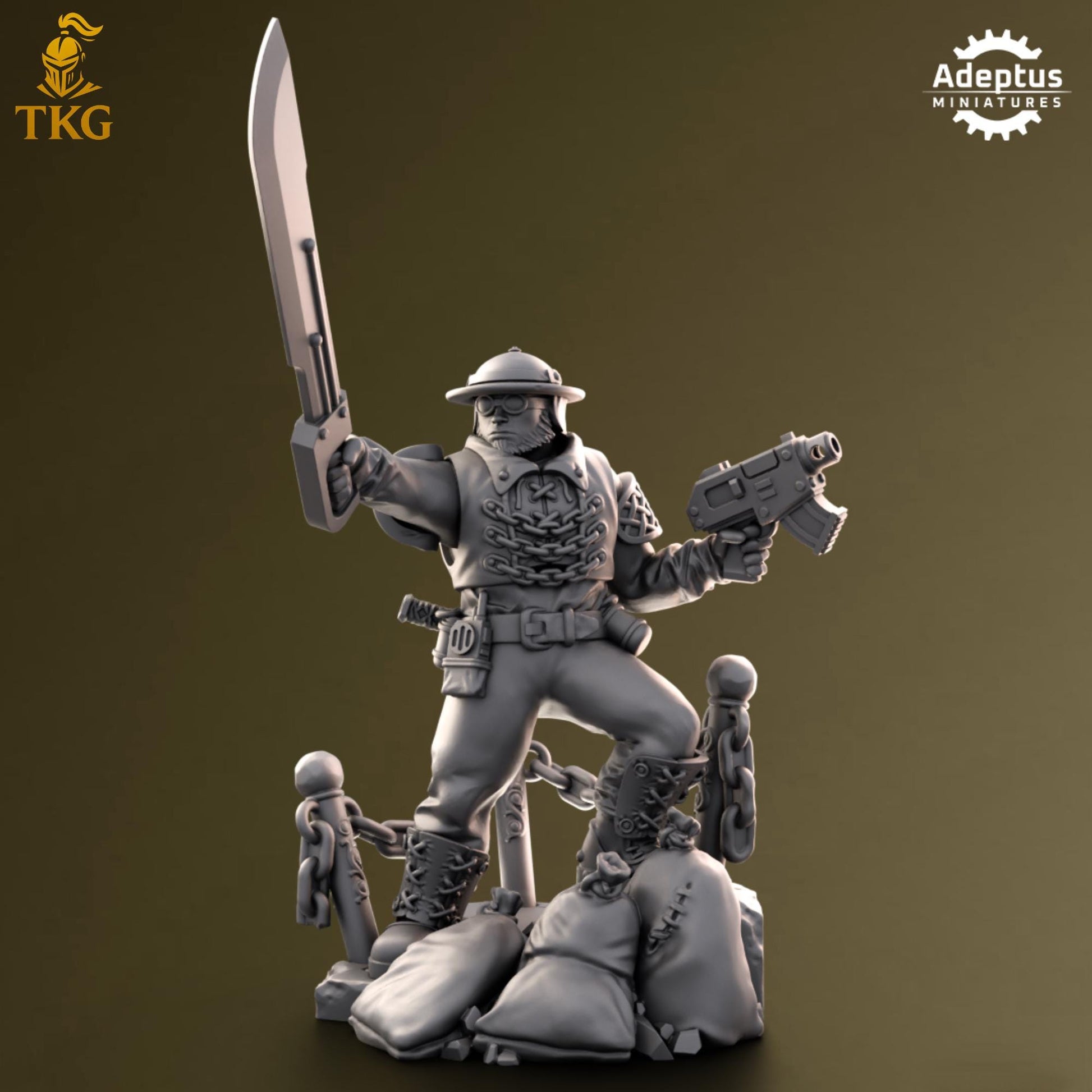 Sunclaw Regiment Commander by Adeptus Miniatures | 3D printed Tabletop Miniatures