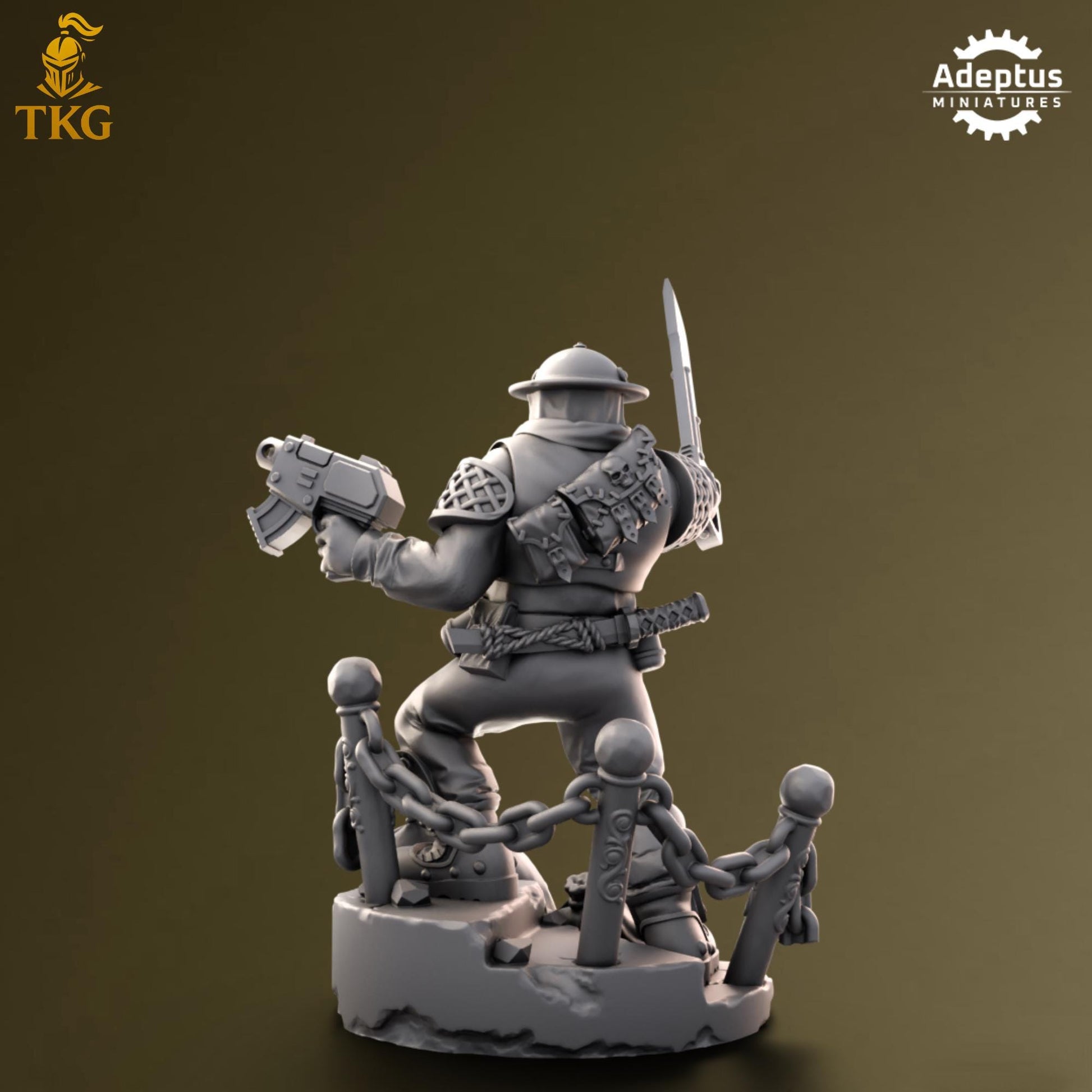 Sunclaw Regiment Commander by Adeptus Miniatures | 3D printed Tabletop Miniatures