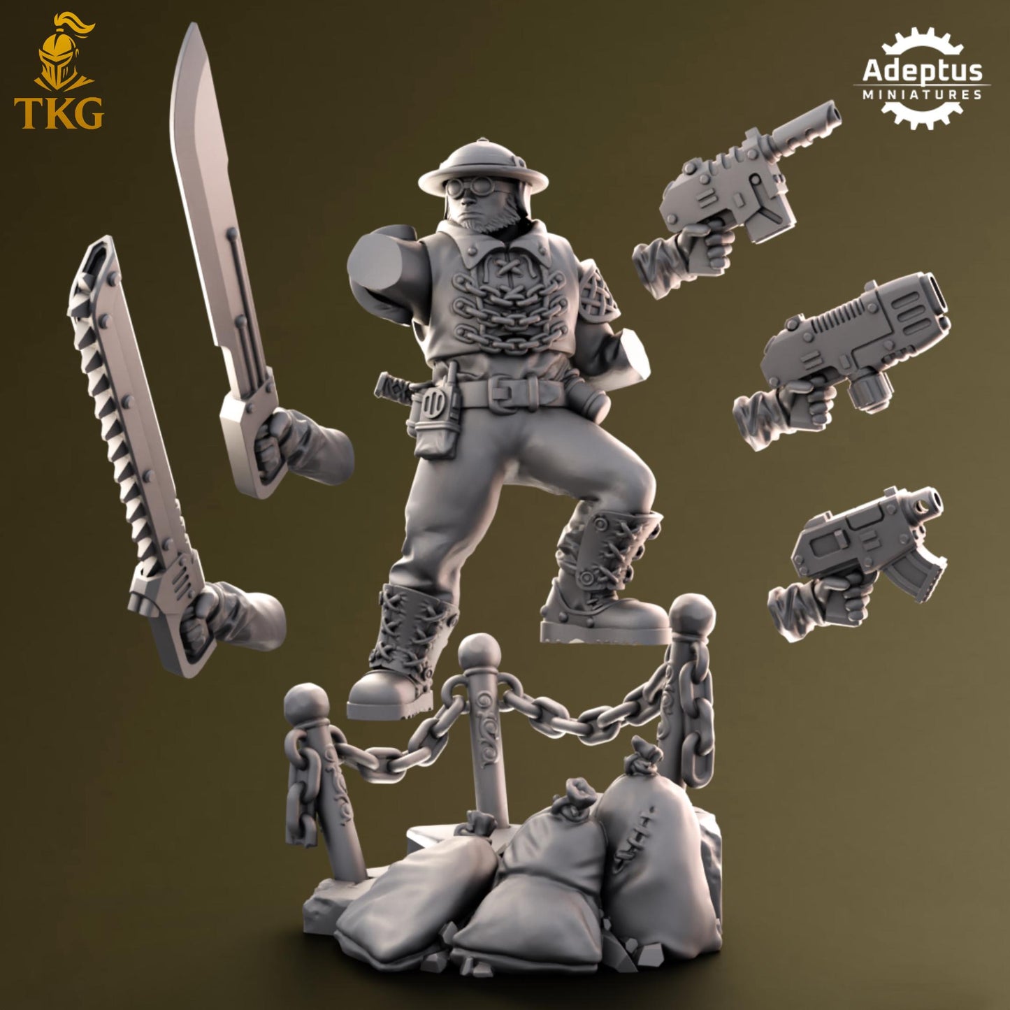 Sunclaw Regiment Commander by Adeptus Miniatures | 3D printed Tabletop Miniatures