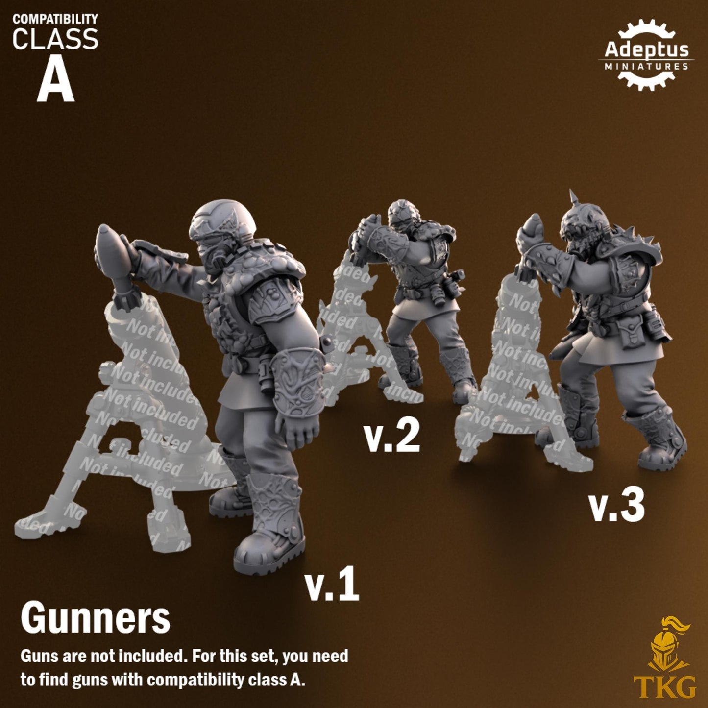 Sporeblight Regiment Heavy Weapons Operators by Adeptus Miniatures | 3D printed Tabletop Miniatures