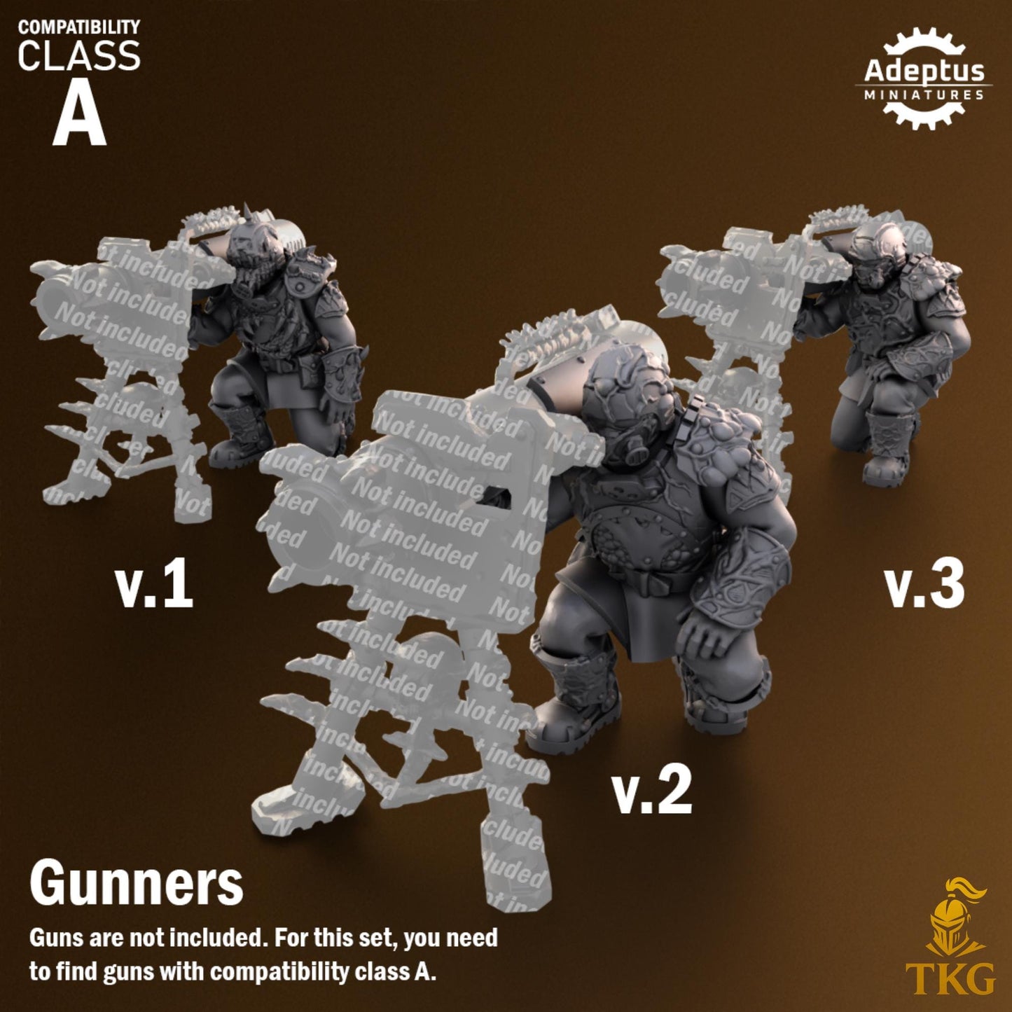 Sporeblight Regiment Heavy Weapons Operators by Adeptus Miniatures | 3D printed Tabletop Miniatures