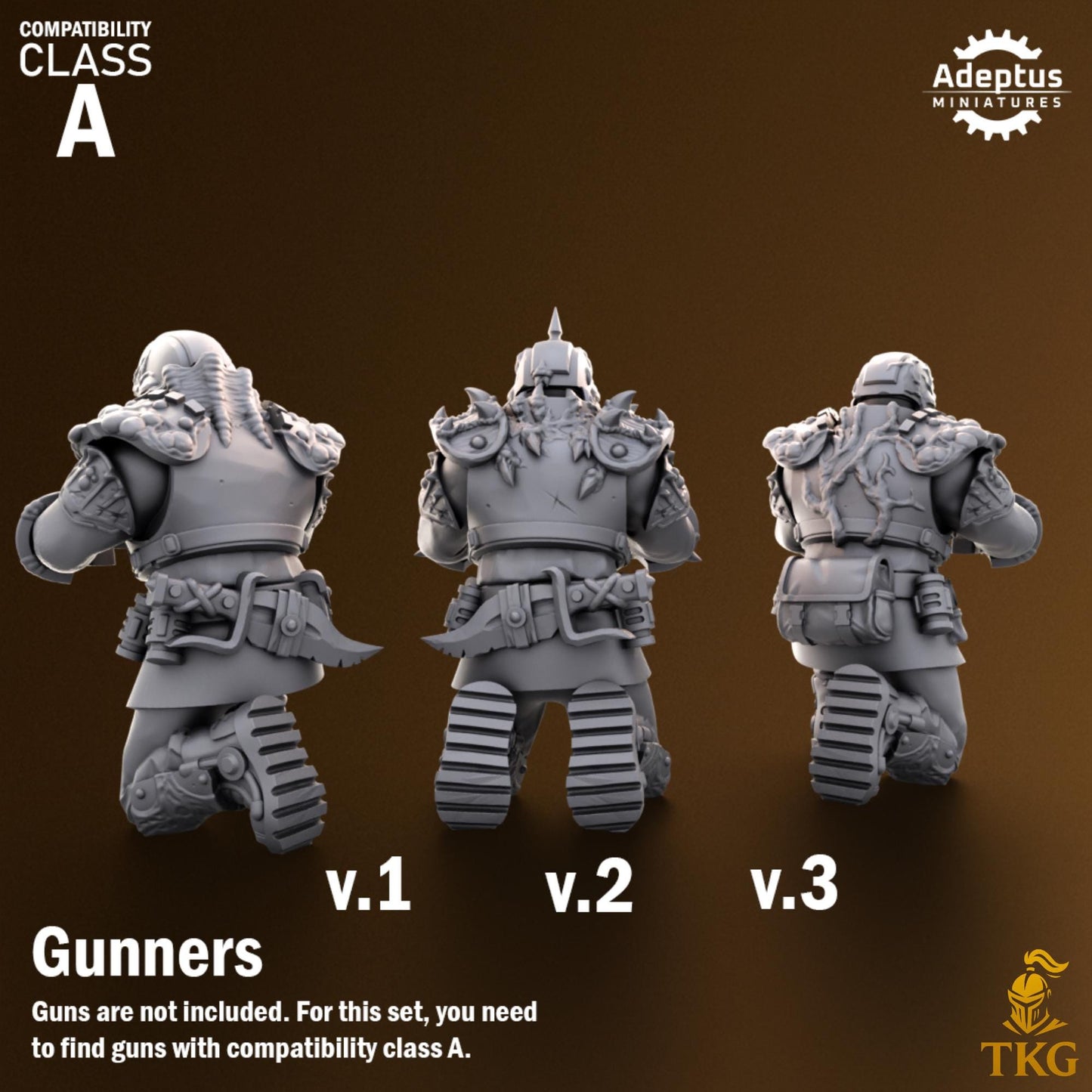 Sporeblight Regiment Heavy Weapons Operators by Adeptus Miniatures | 3D printed Tabletop Miniatures