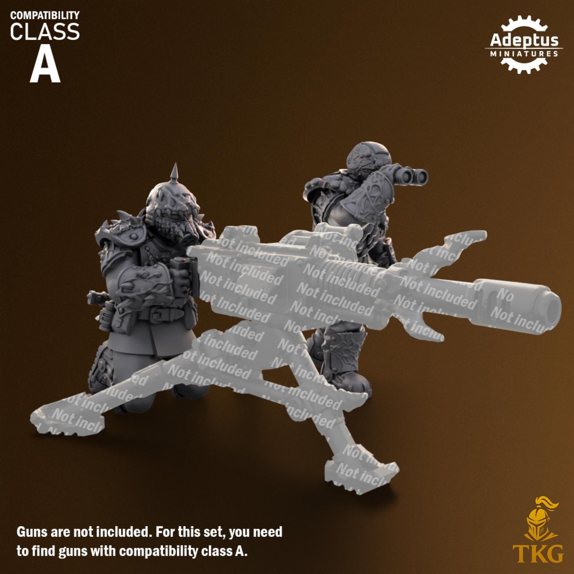 Sporeblight Regiment Heavy Weapons Operators by Adeptus Miniatures | 3D printed Tabletop Miniatures