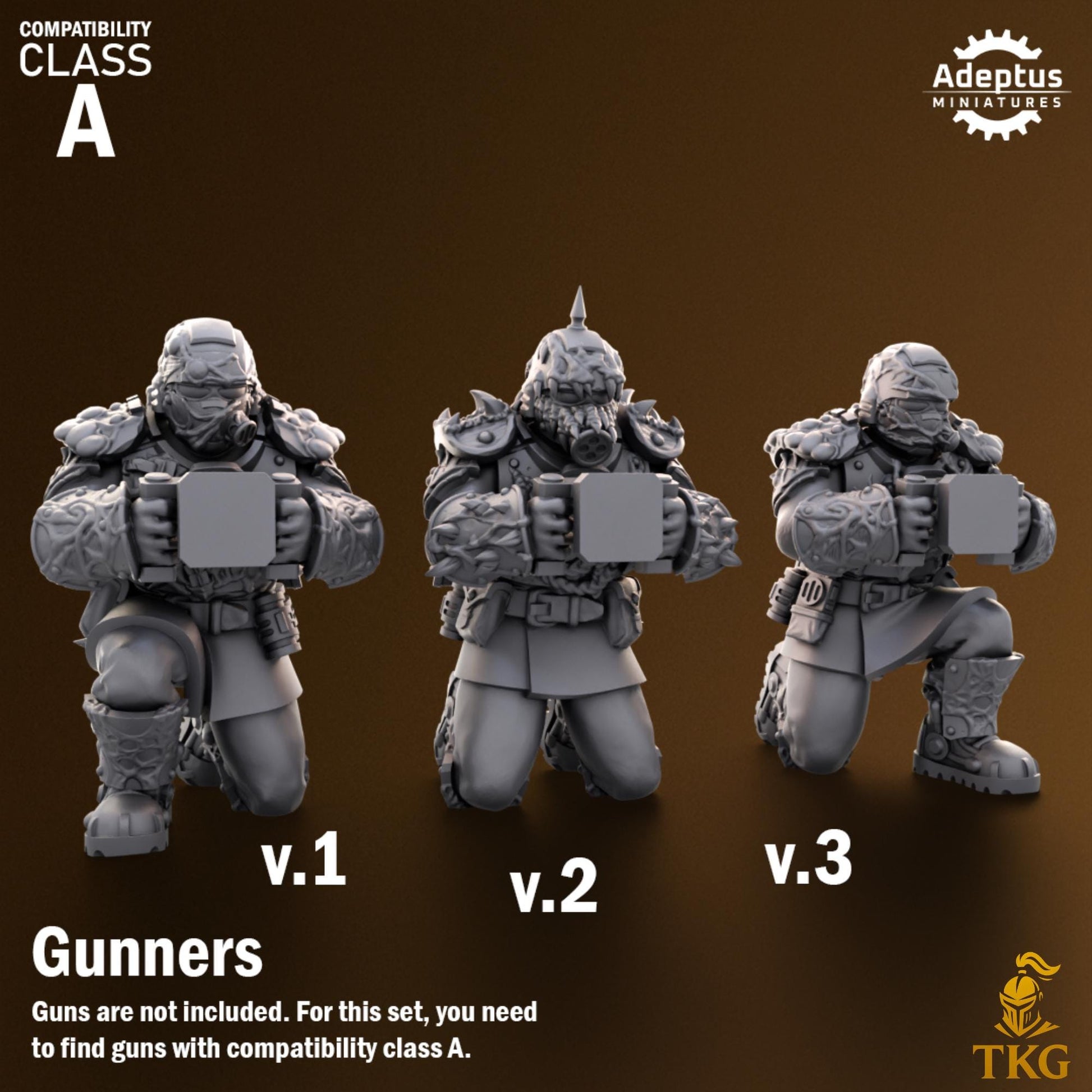 Sporeblight Regiment Heavy Weapons Operators by Adeptus Miniatures | 3D printed Tabletop Miniatures