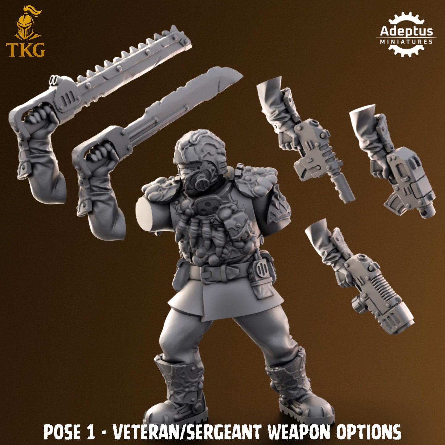 Sporeblight Regiment Command Squad by Adeptus Miniatures | 3D printed Tabletop Miniatures