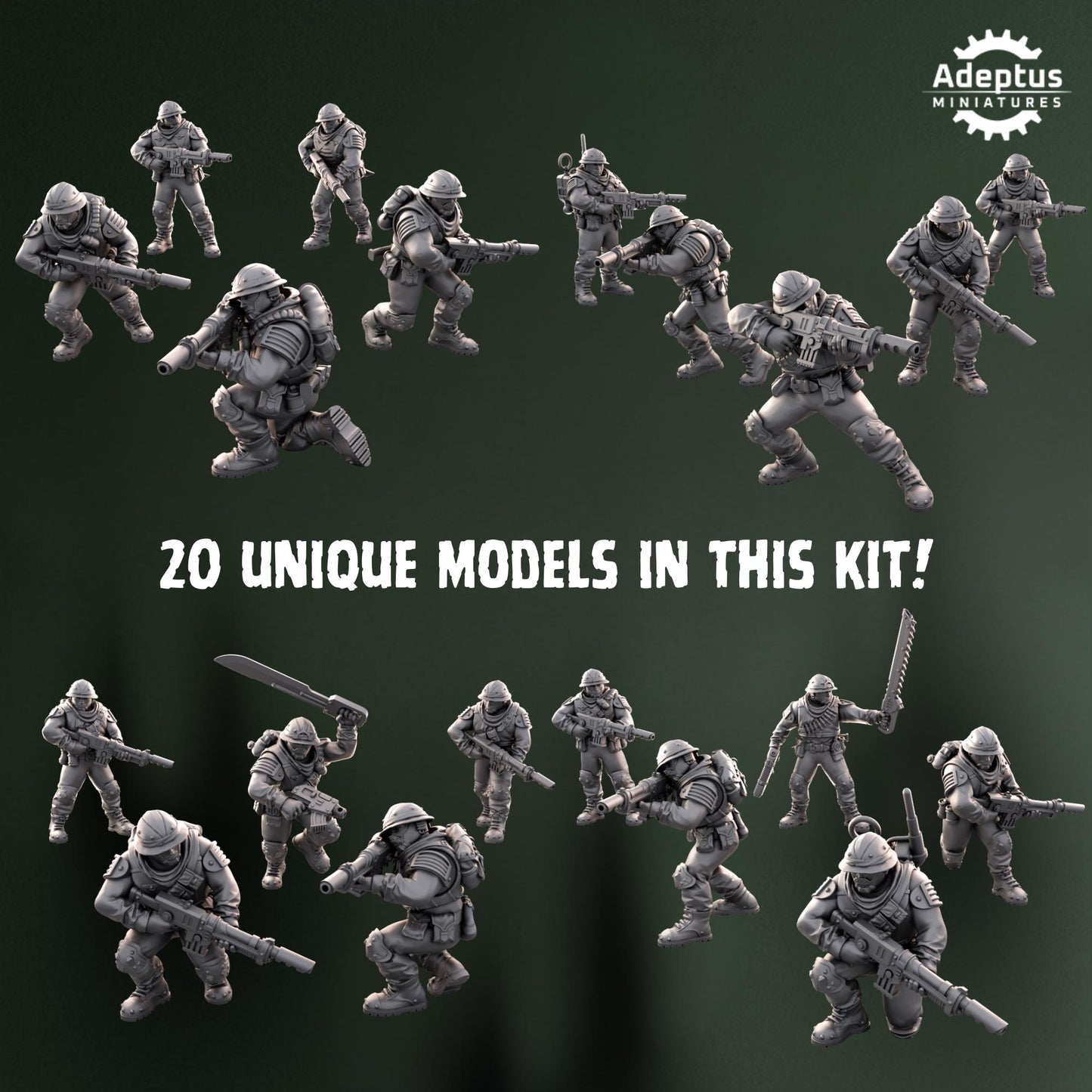 Shadowmarch Batallion Squad by Adeptus Miniatures | 3D printed Tabletop Miniatures