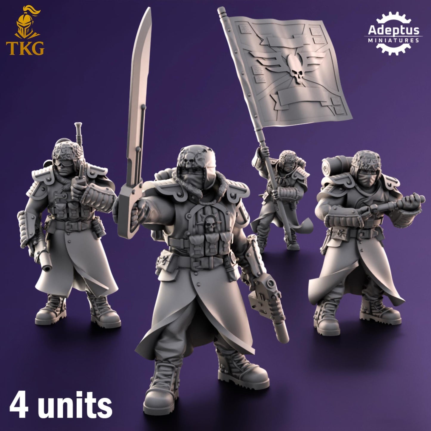 Iceward Division Command Squad by Adeptus Miniatures | 3D printed Tabletop Miniatures
