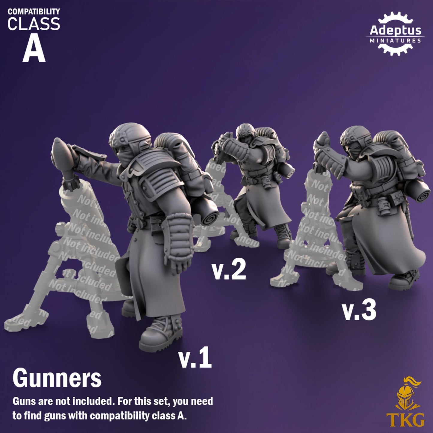 Iceward Division Heavy Weapons Operators by Adeptus Miniatures | 3D printed Tabletop Miniatures