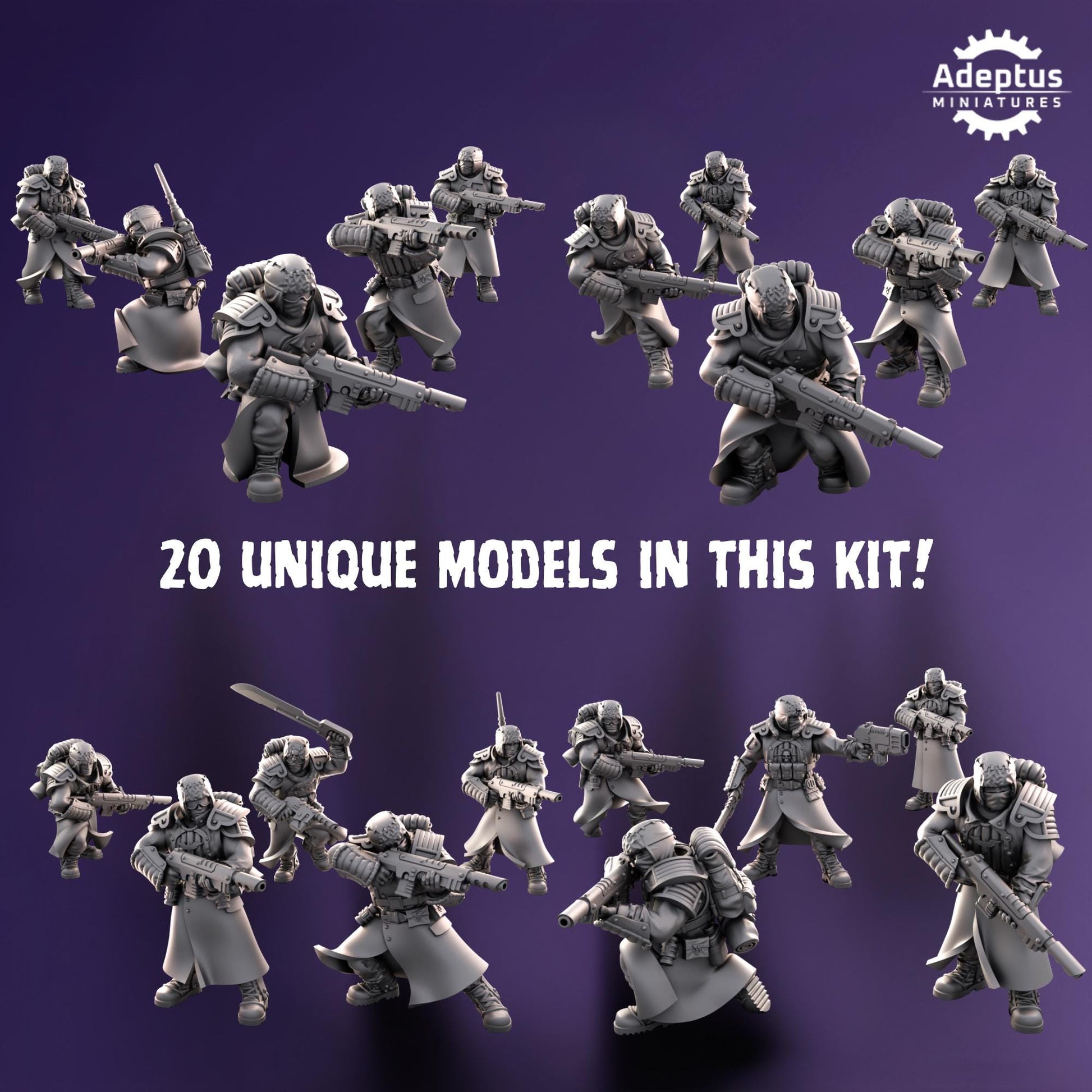 Iceward Division Squad by Adeptus Miniatures | 3D printed Tabletop Miniatures