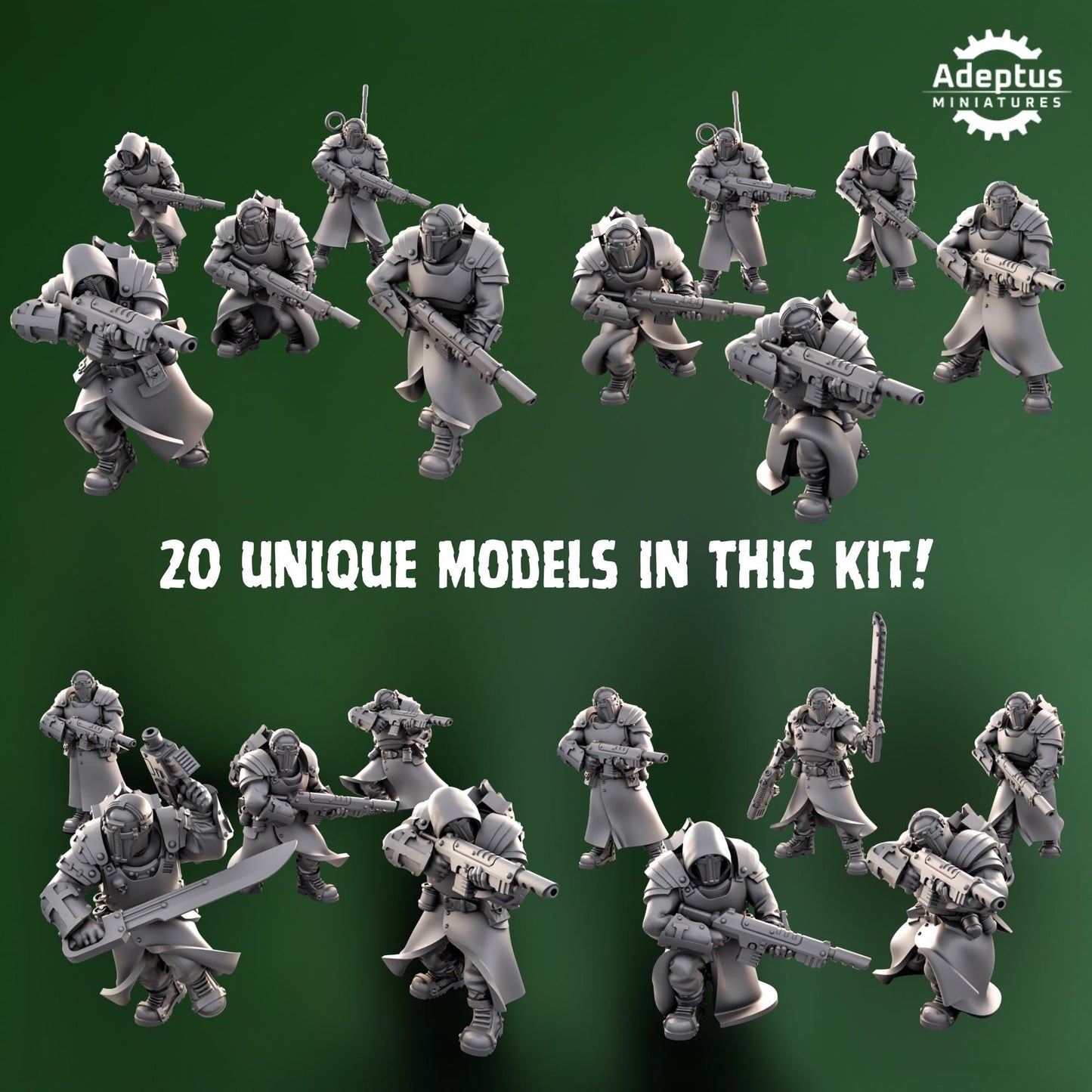 Crusaders Covenant Squad by Adeptus Miniatures | 3D printed Tabletop Miniatures