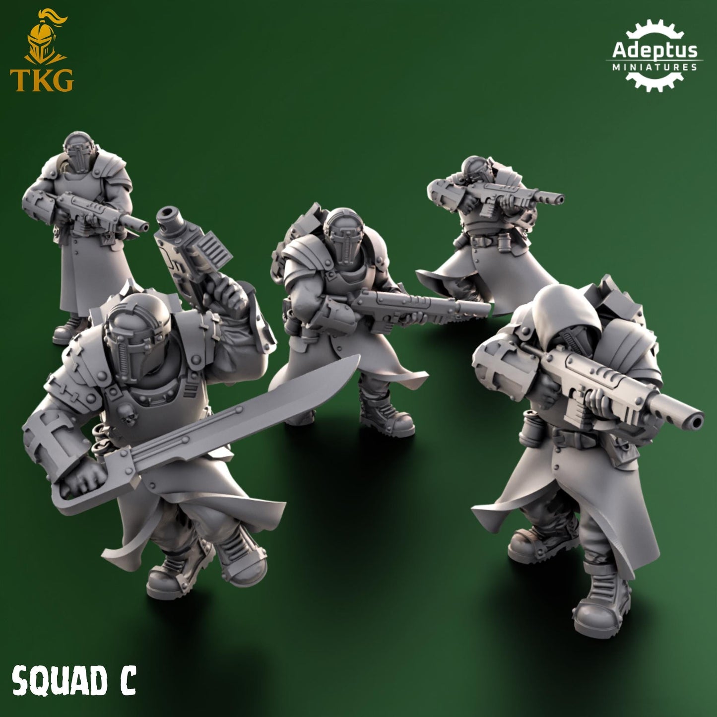 Crusaders Covenant Squad by Adeptus Miniatures | 3D printed Tabletop Miniatures